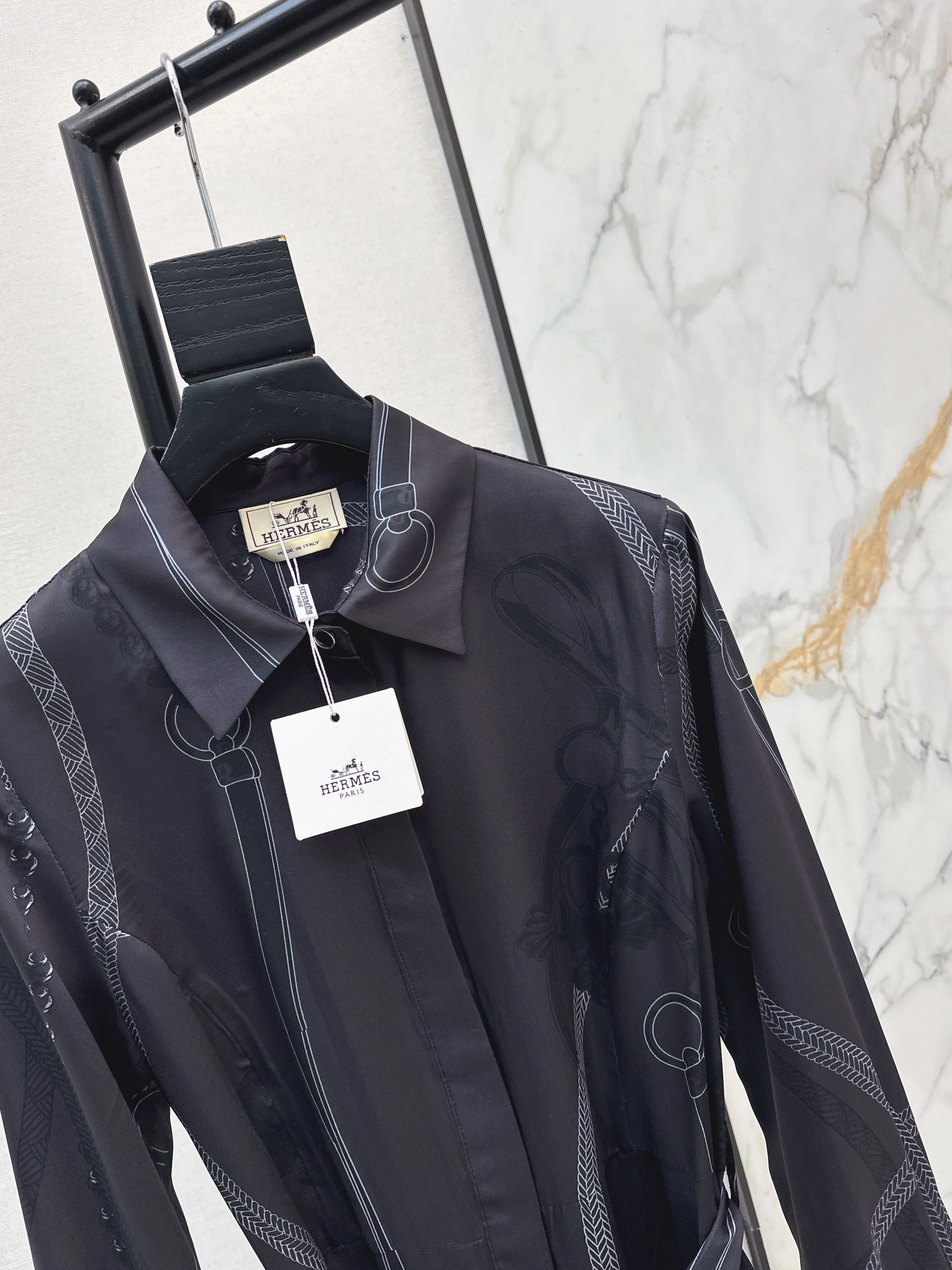 Herm 26ss print silk dress