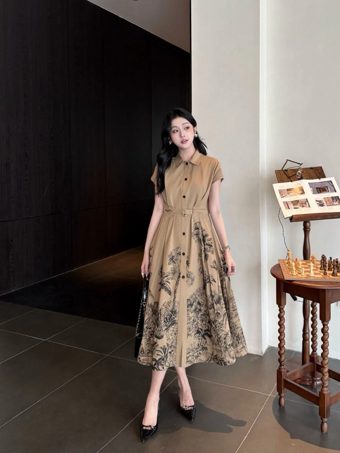 CD 26ss print shirt dress