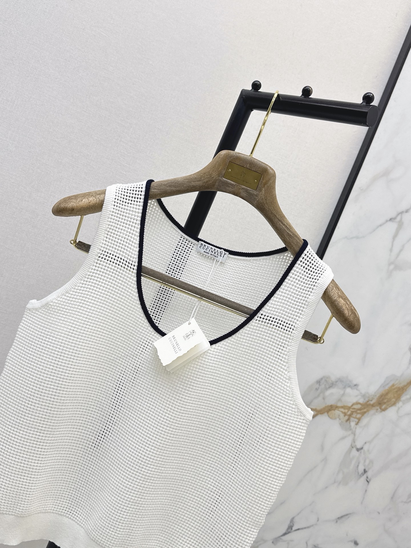 Brun 26ss hollow knit vest