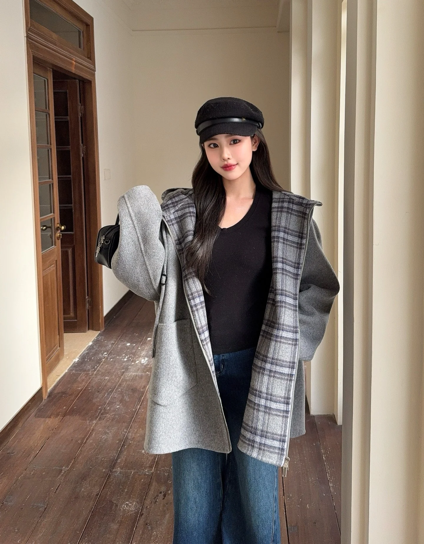 Celi 26ss hooded woolen jacket