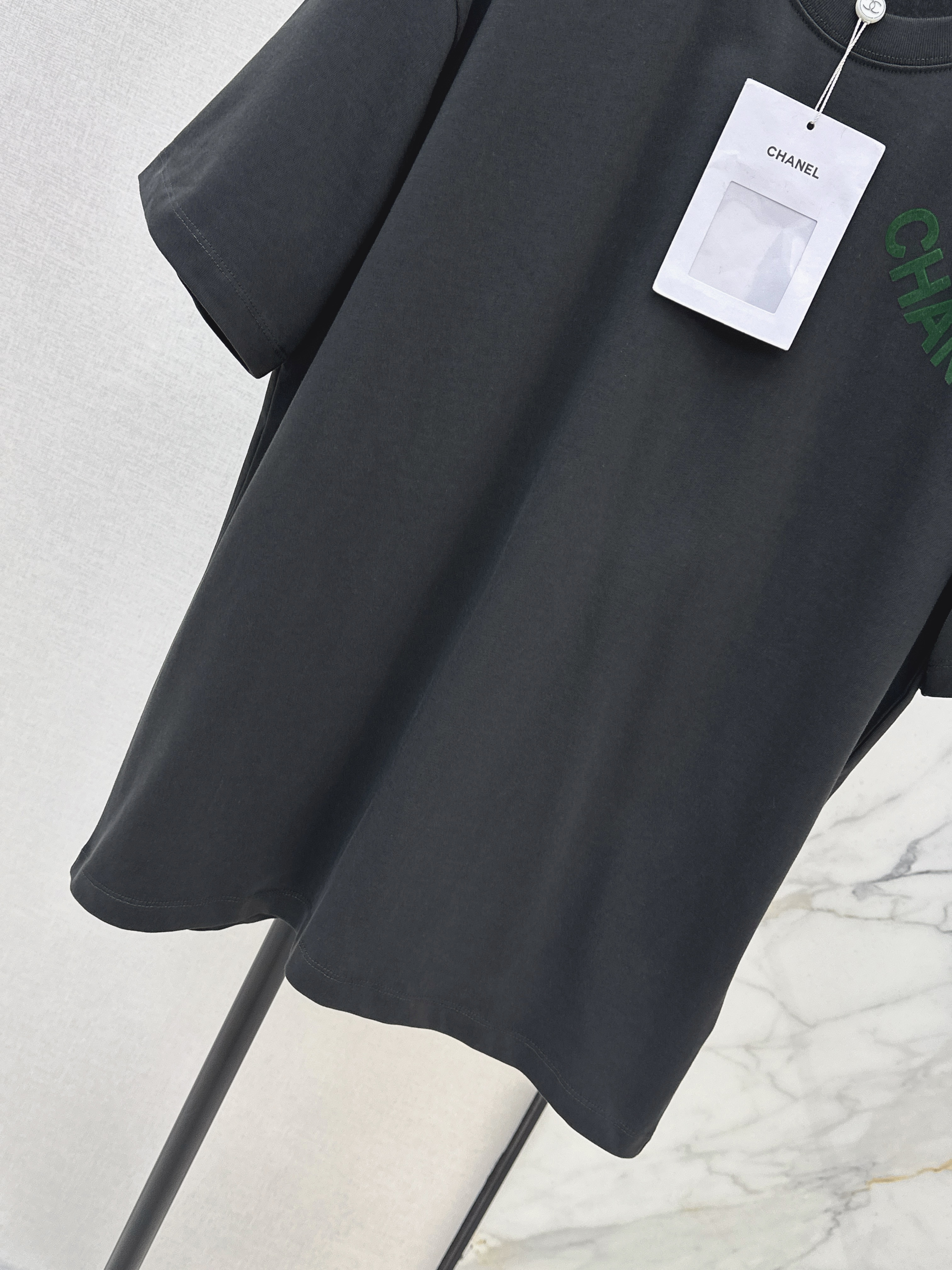 Chan 26ss flower rhinestone t-shirts