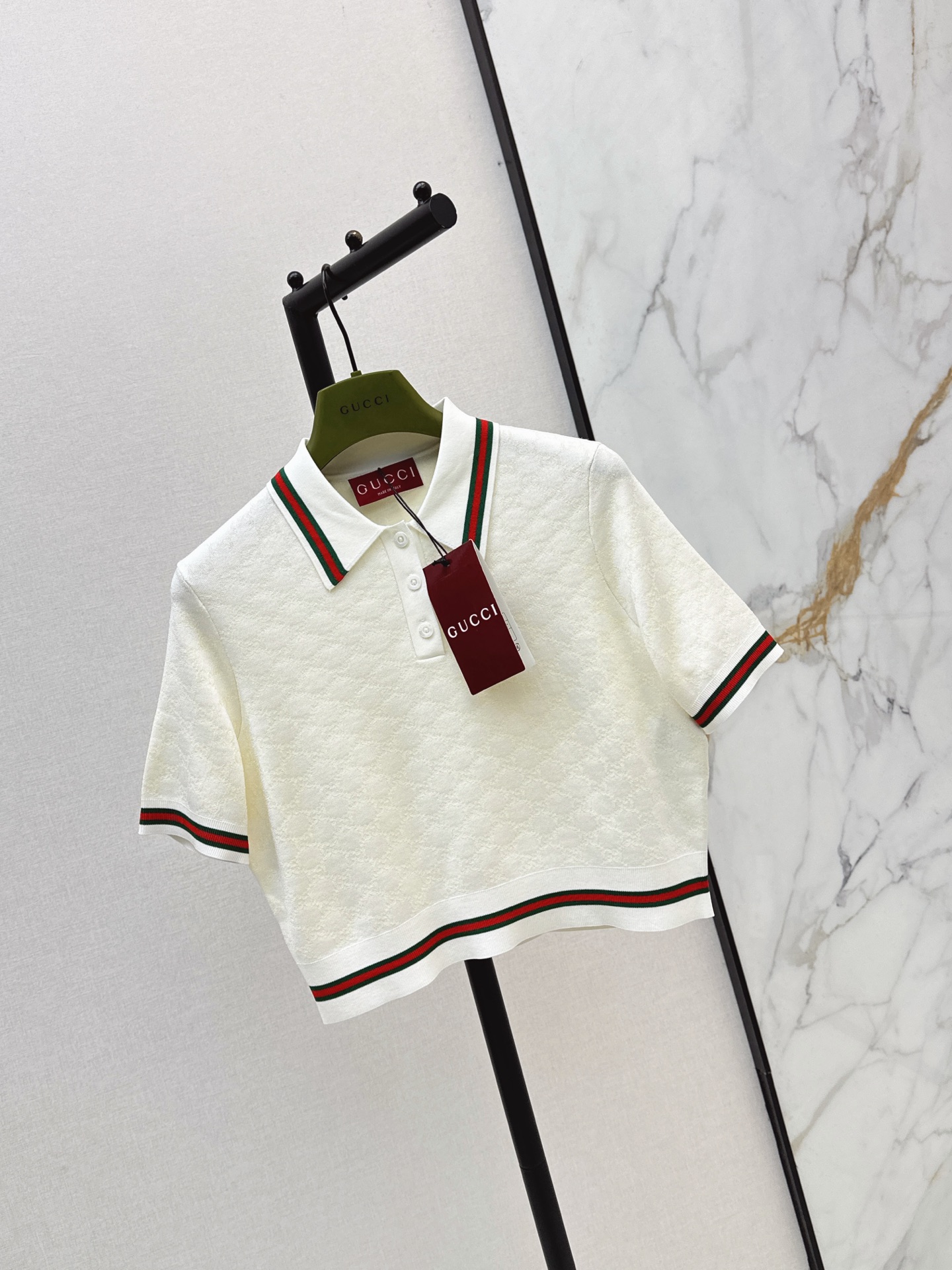 Guc 26ss jacquard polo knitwear