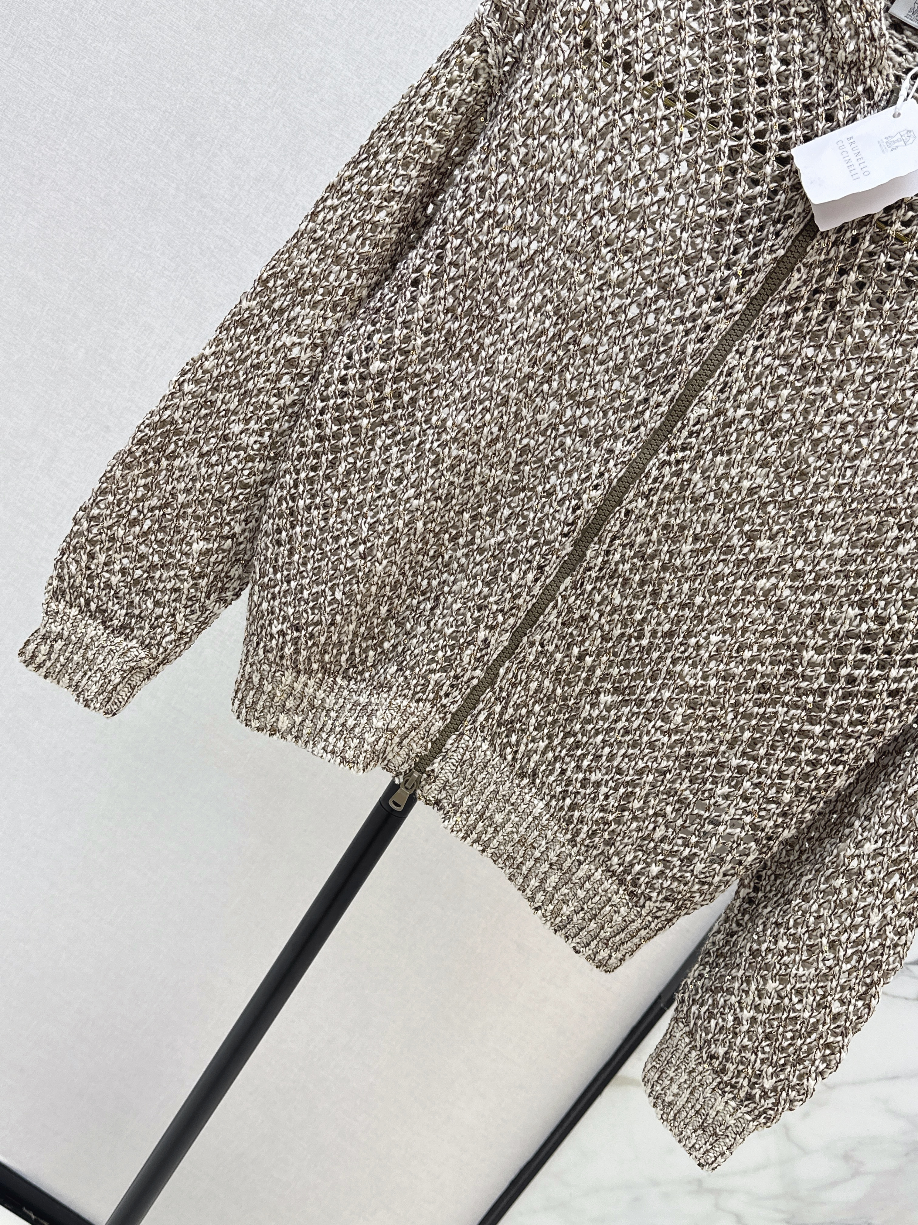 Brun 26ss hooded knit jacket