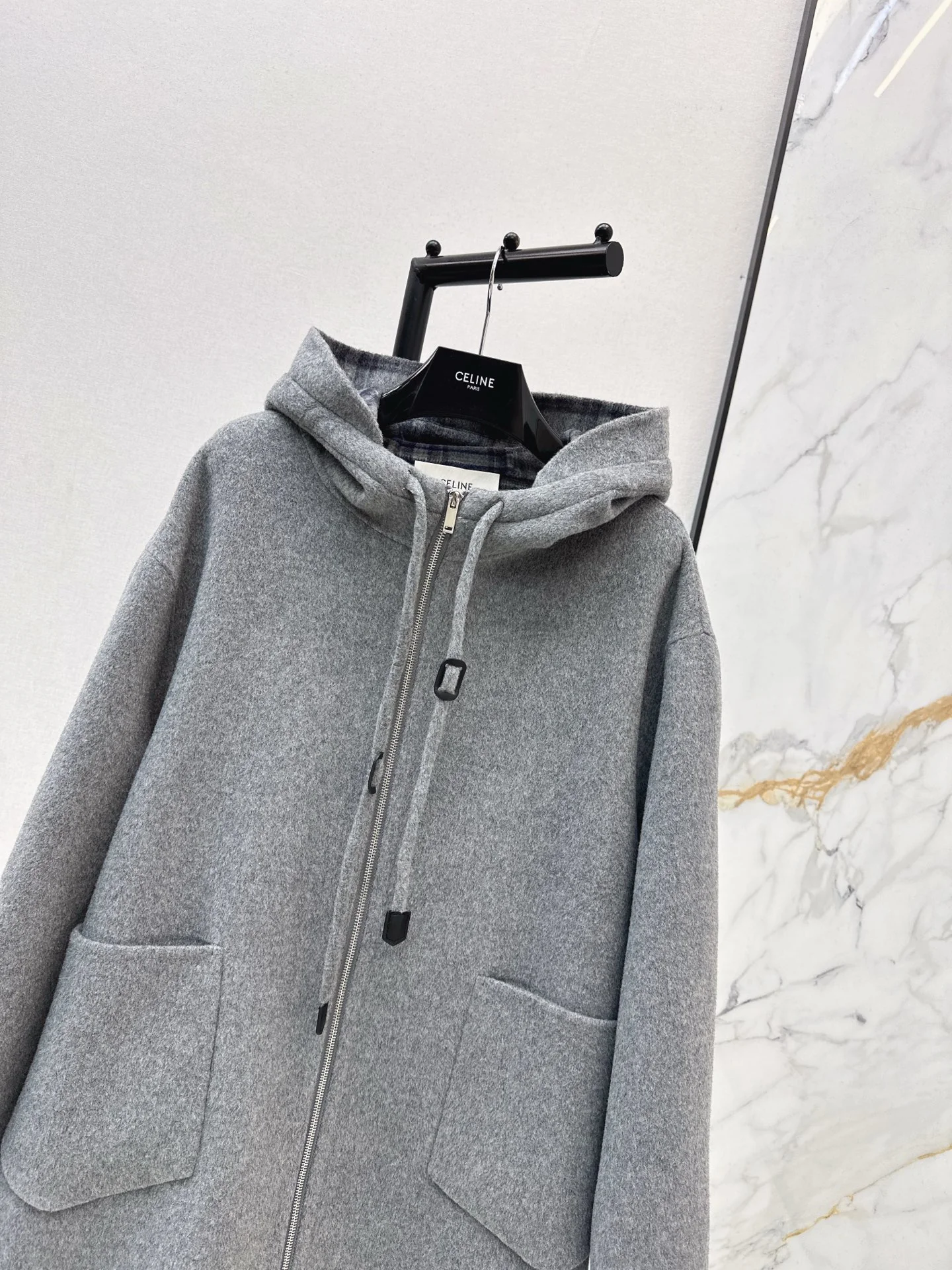 Celi 26ss hooded woolen jacket