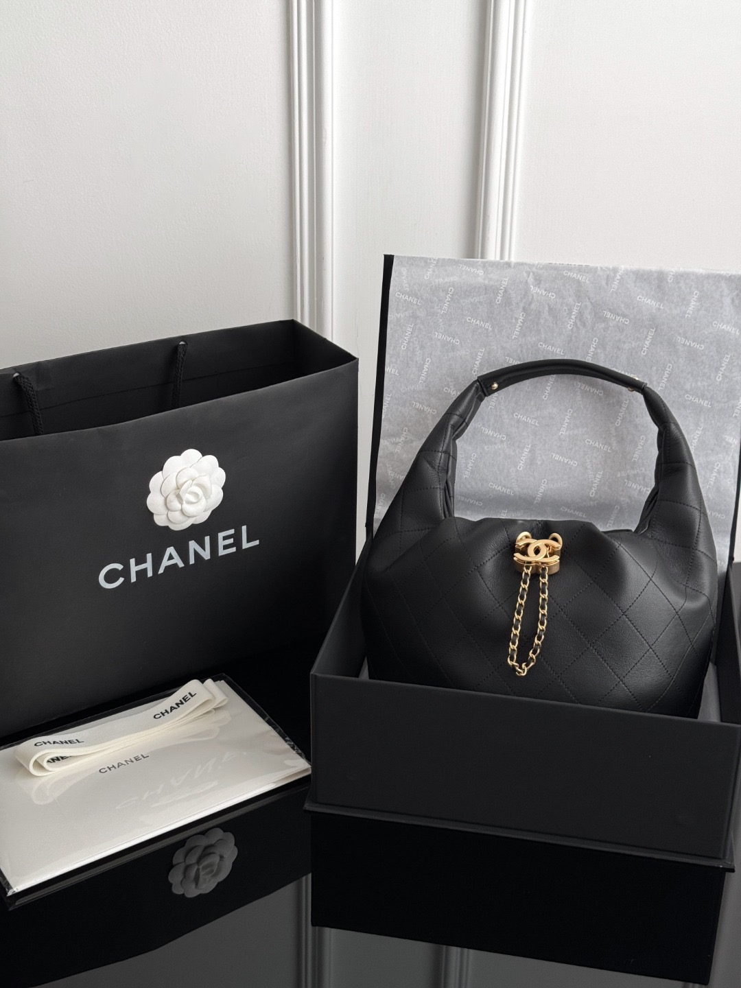 Chan26C drawstring maxi bag