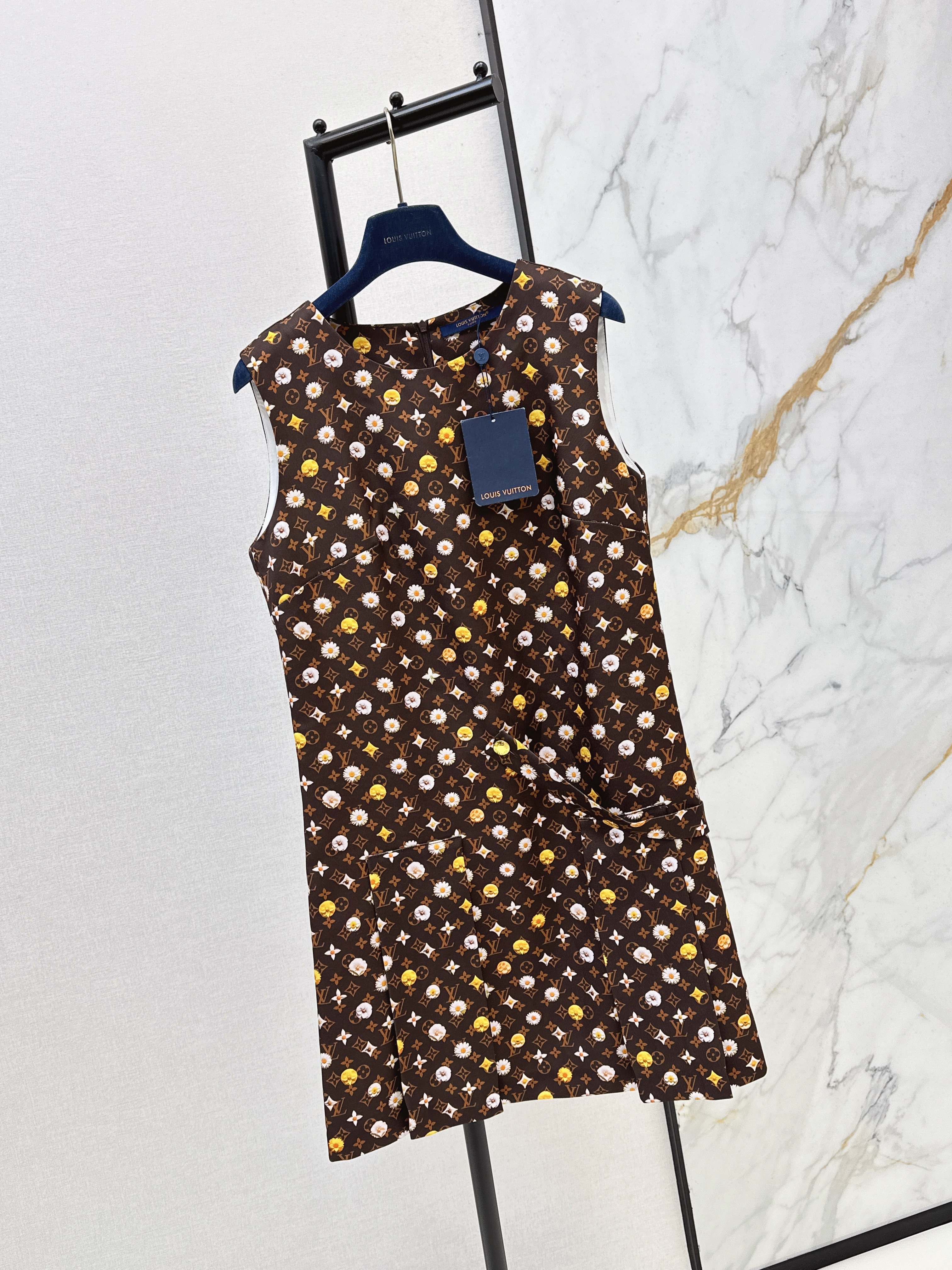 Loui 26ss print sleeveless dress