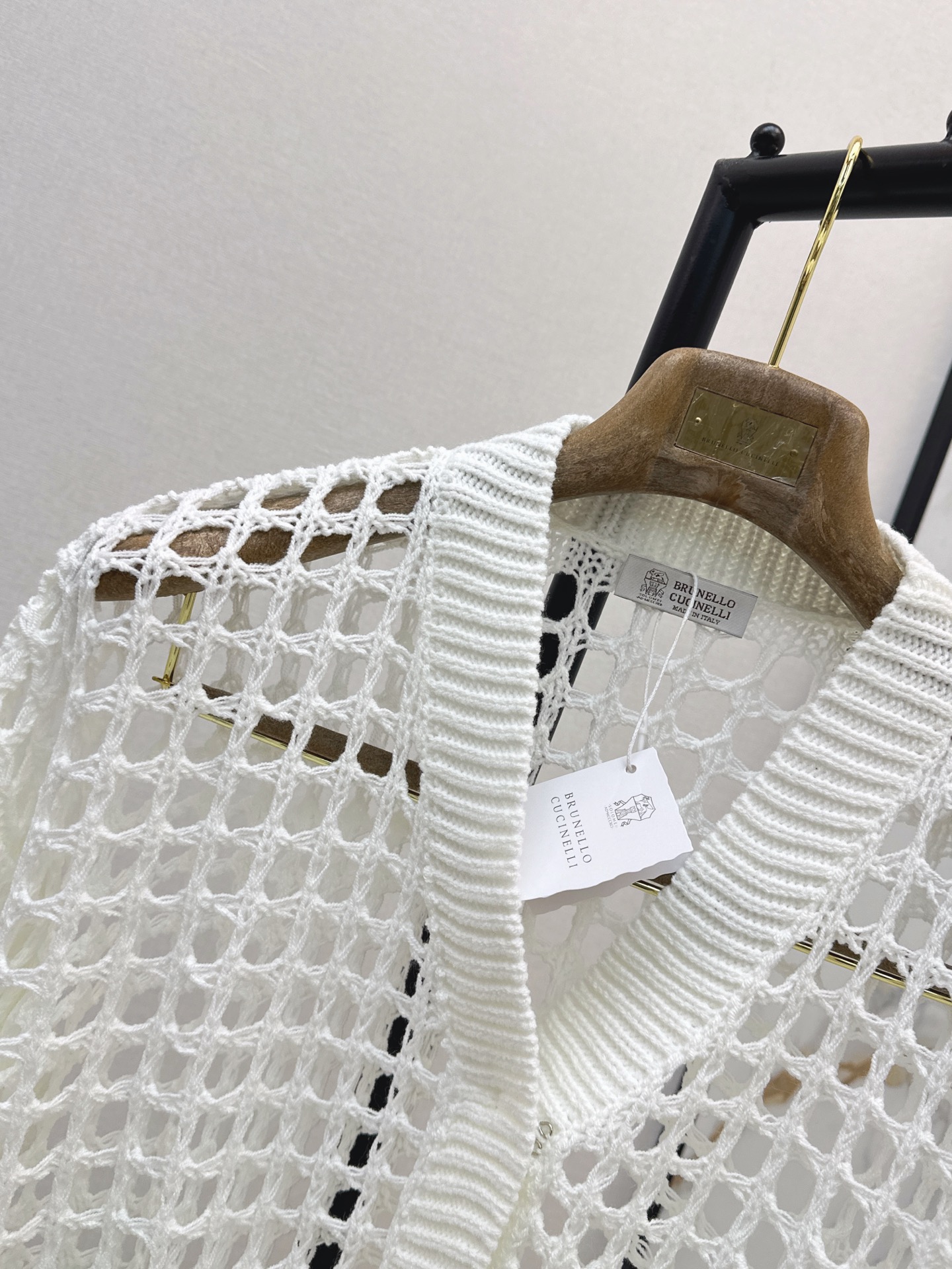 Brun 26ss hollow knit cardigan