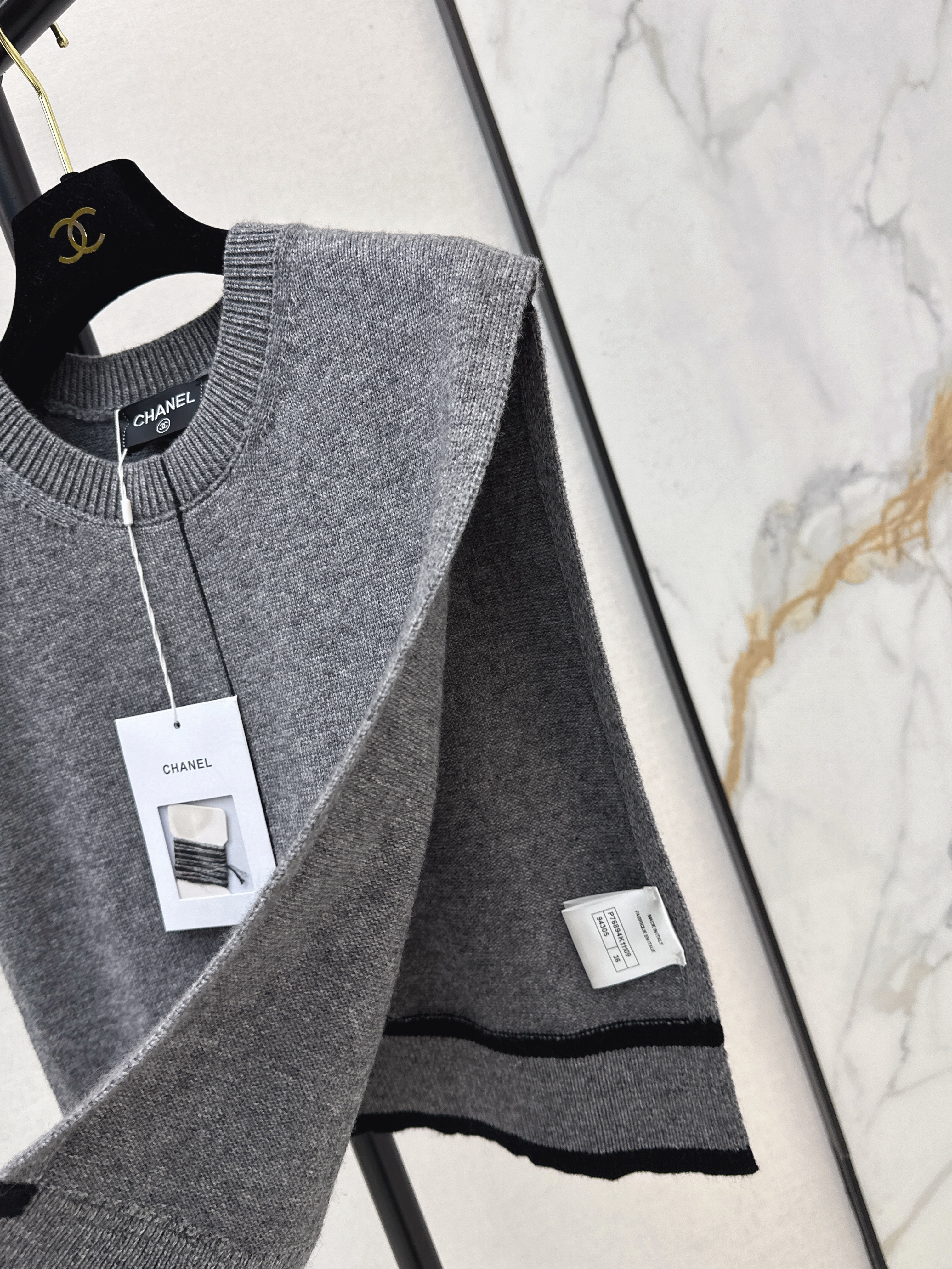 Chan 26ss jacquard knit vest