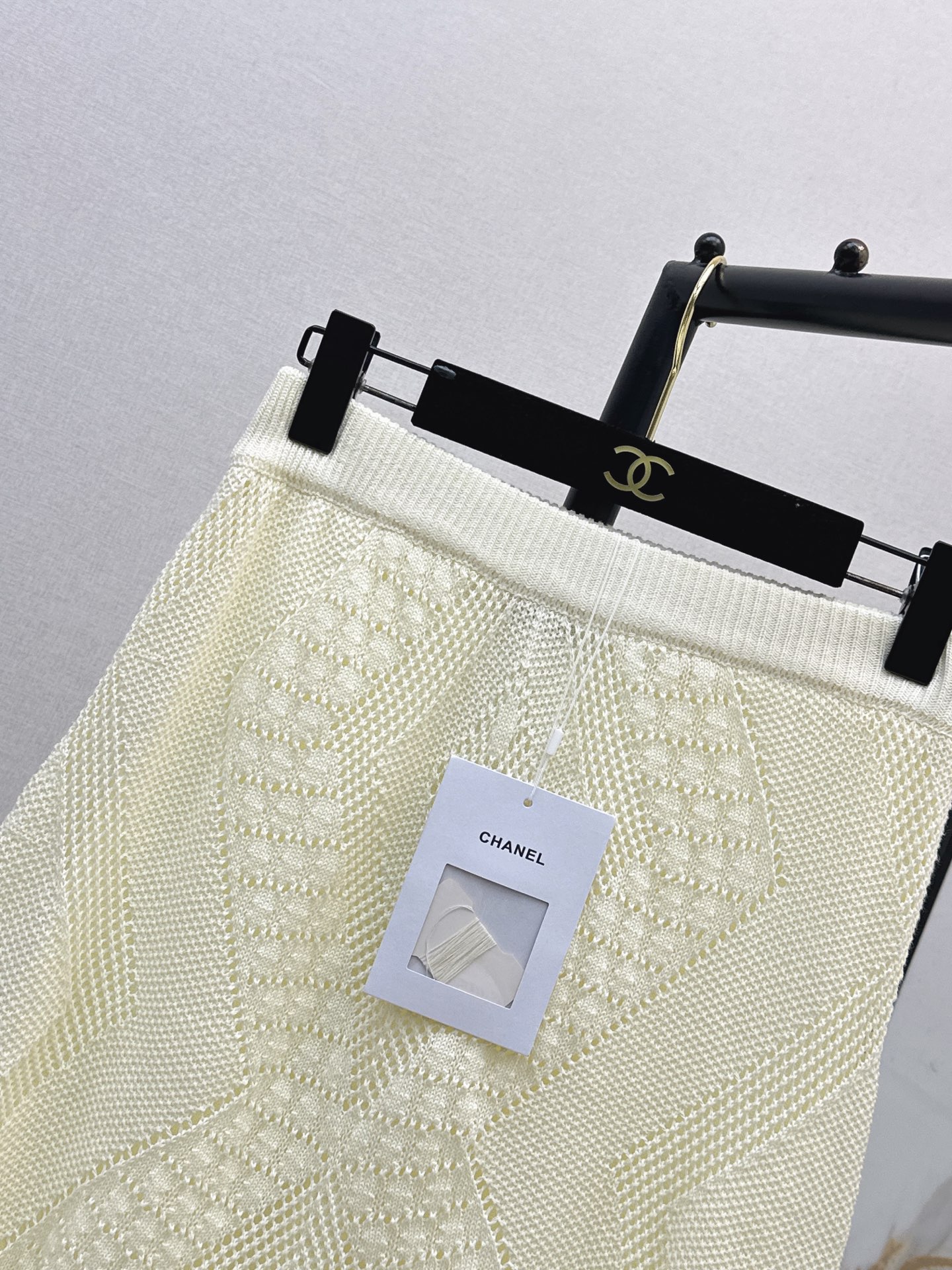 Chan 26ss hollow knit skirt