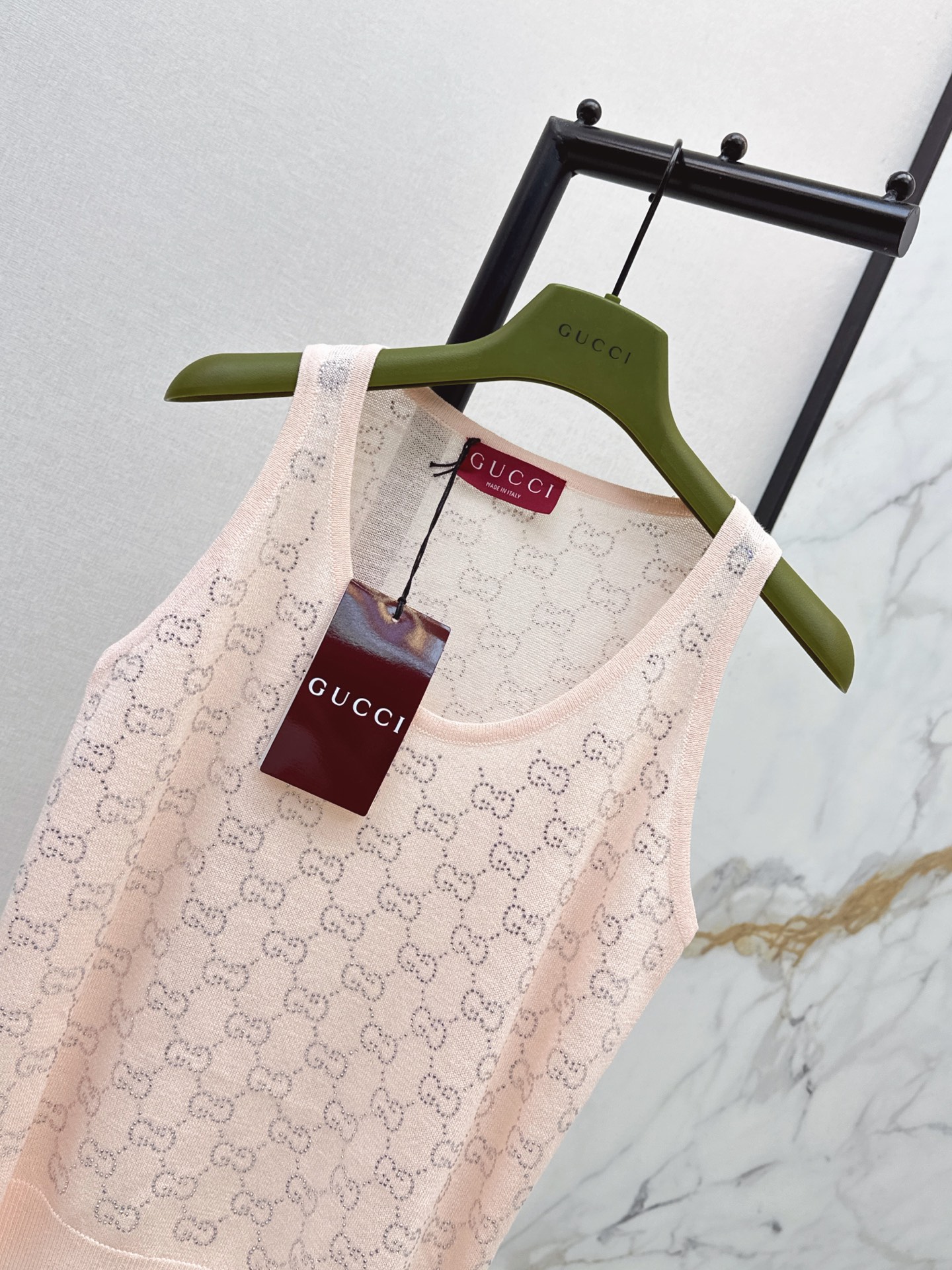 Guc 26ss rhinestone knit vest