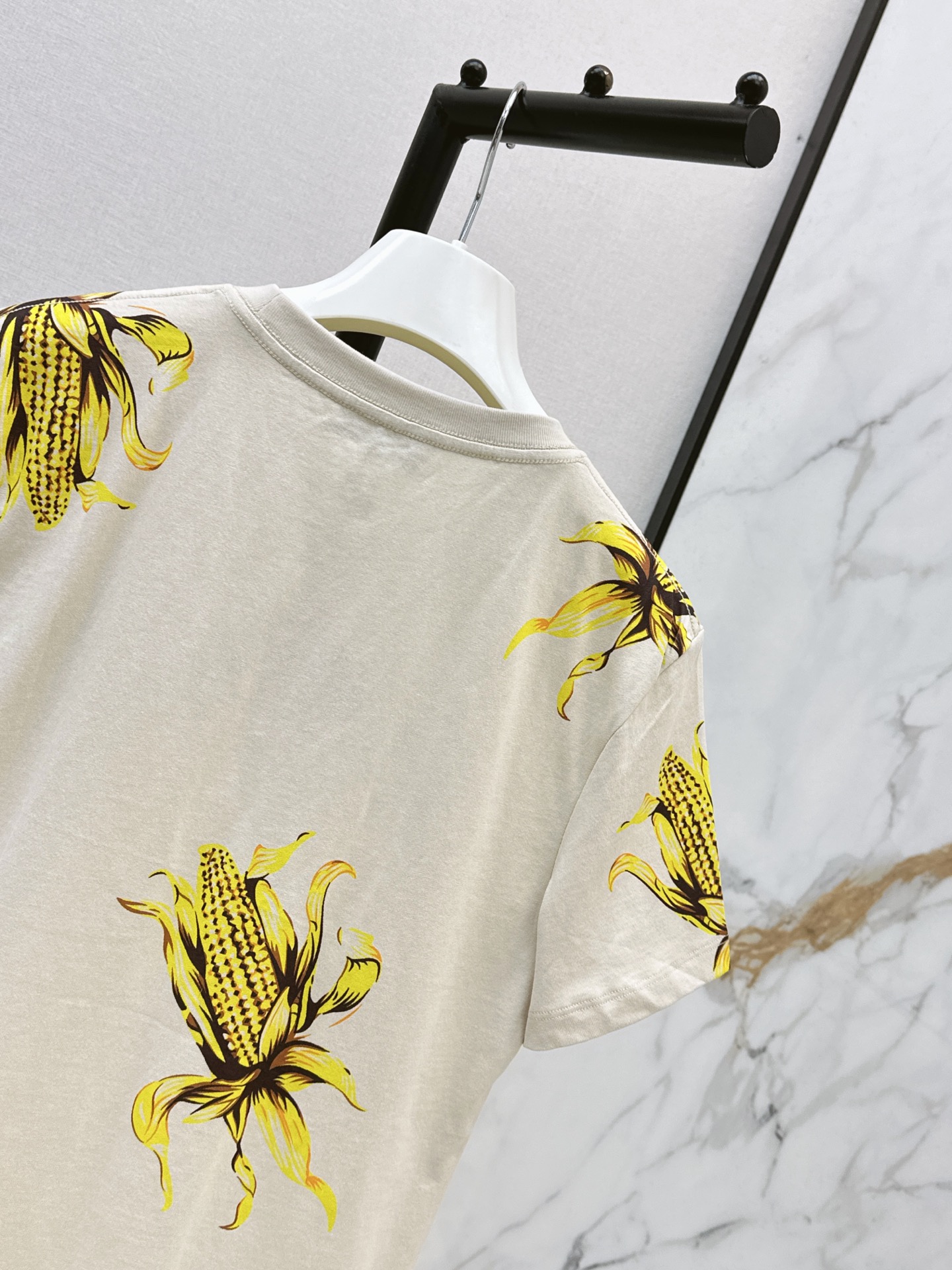 Loe 26ss print beading t-shirt