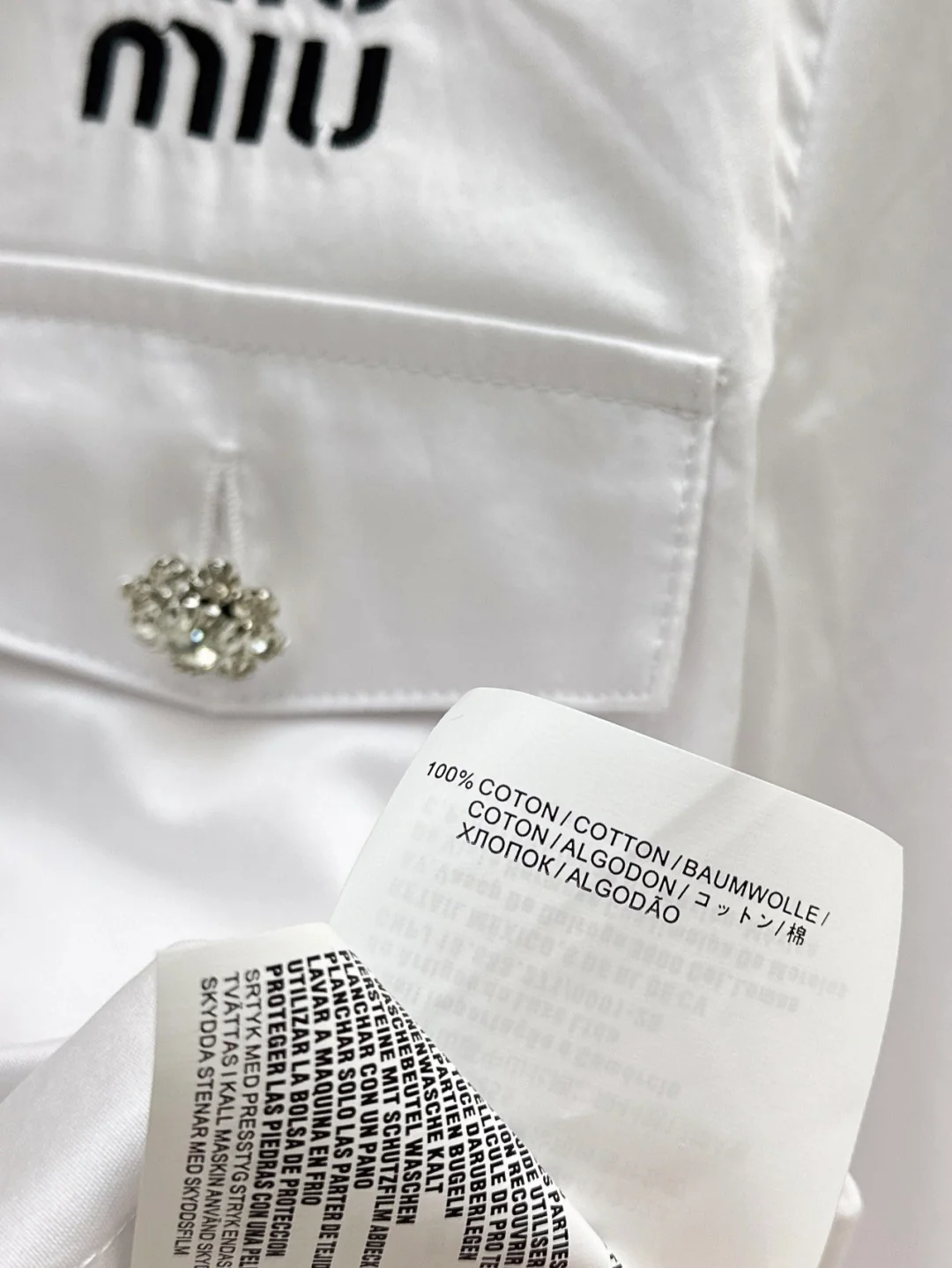 Miu 26ss rhinestones shirts