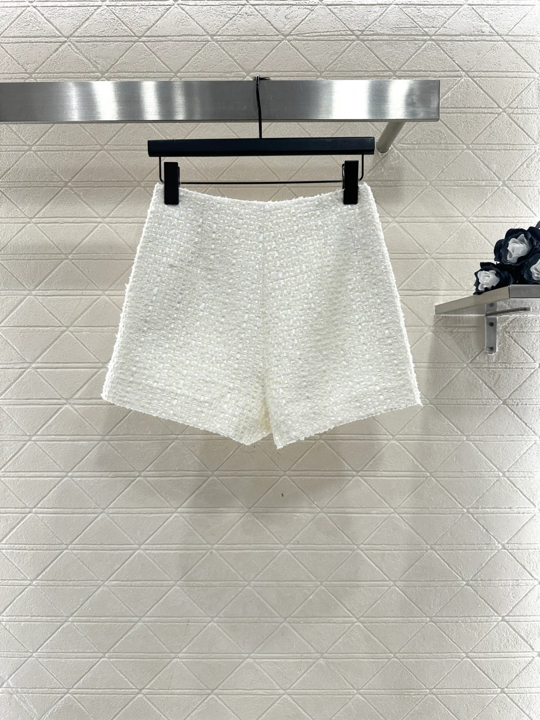 Chan 26ss ruffled lace woven jacket short set