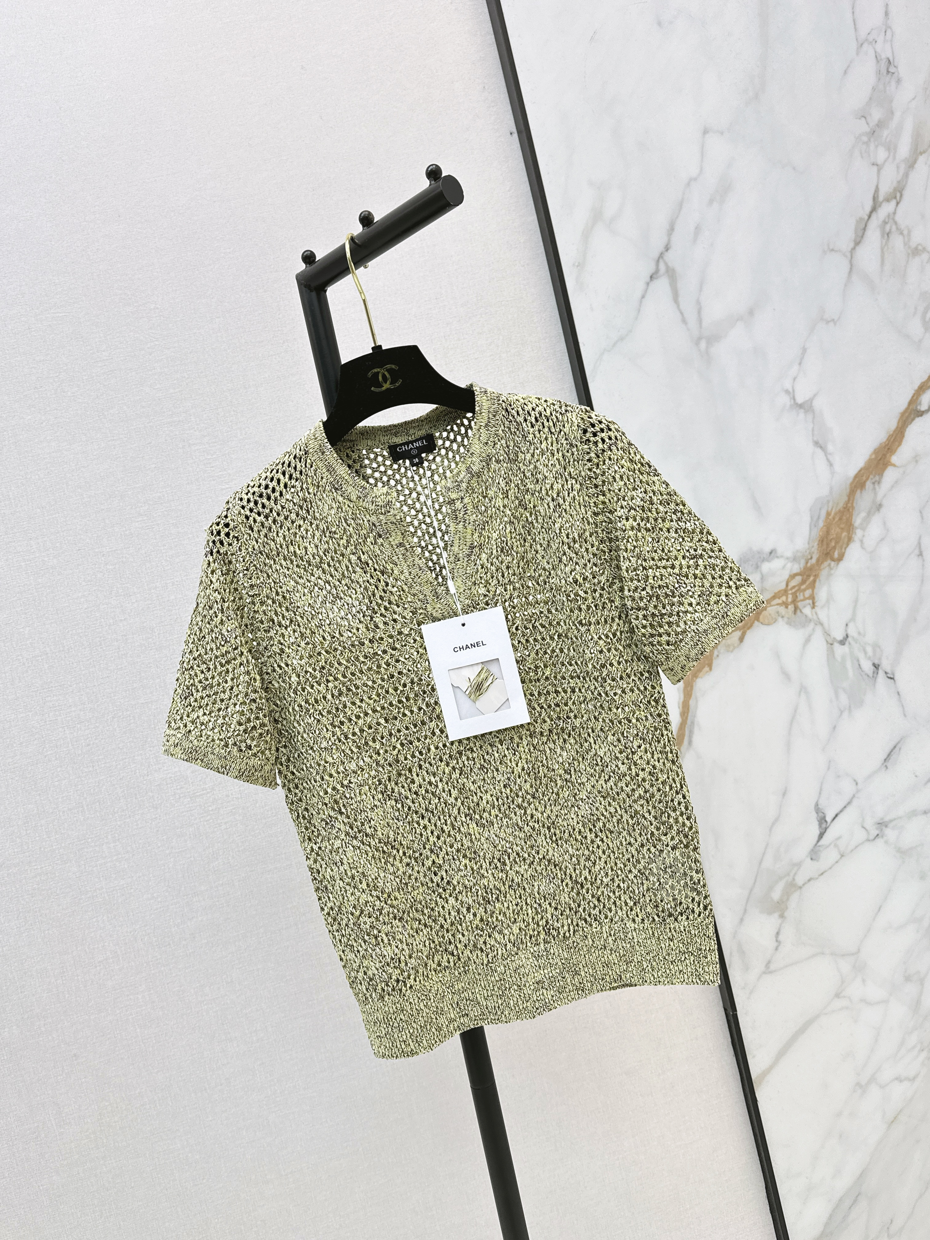 Chan 26ss hollow knit top