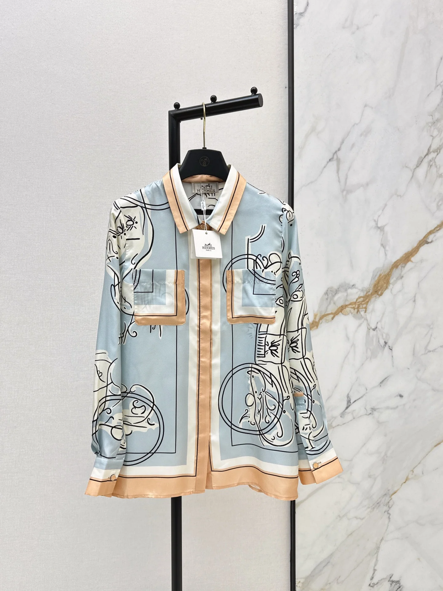 Herm 26ss print silk shirts