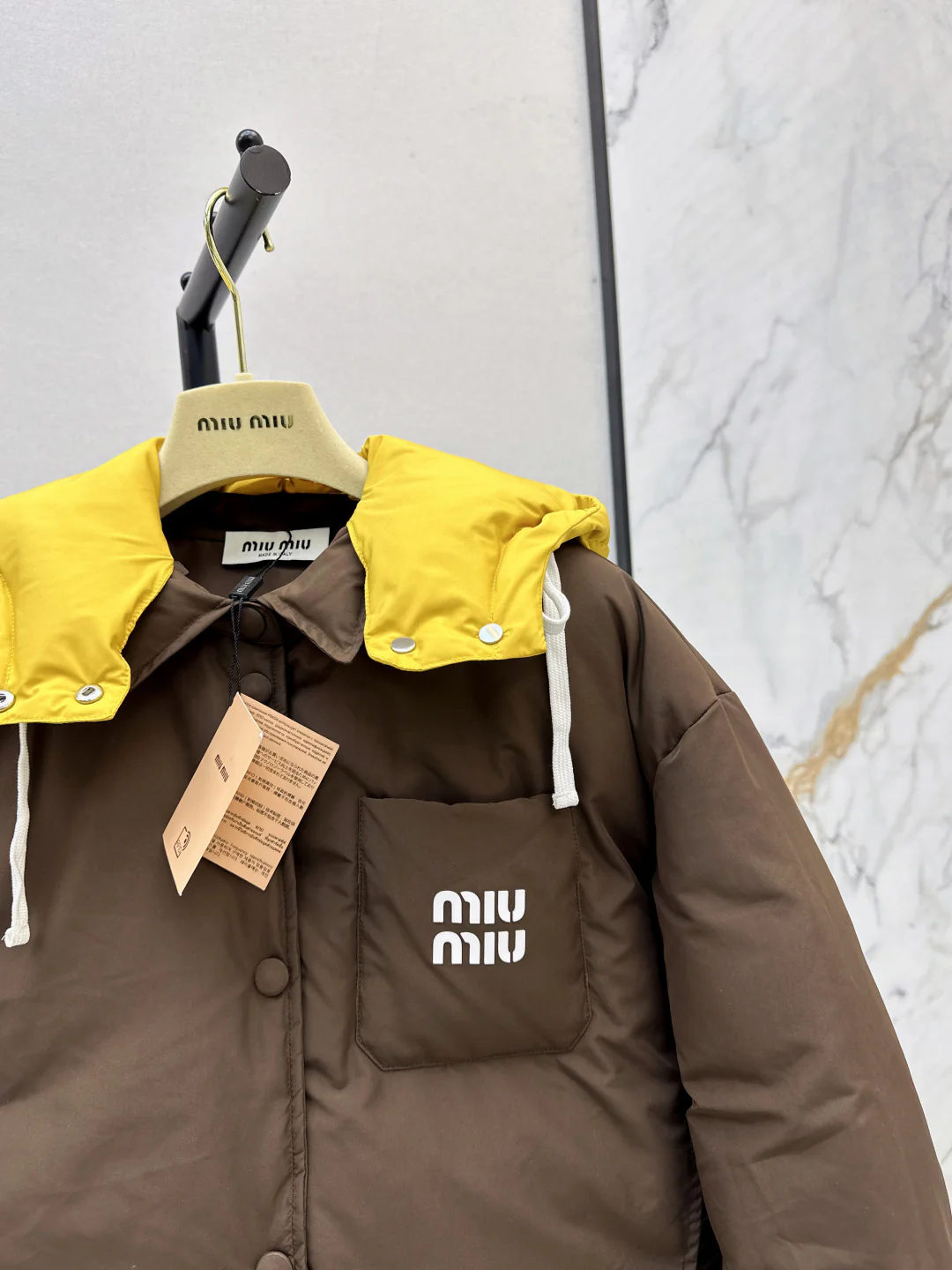 Miu 25fw hooded down jacket