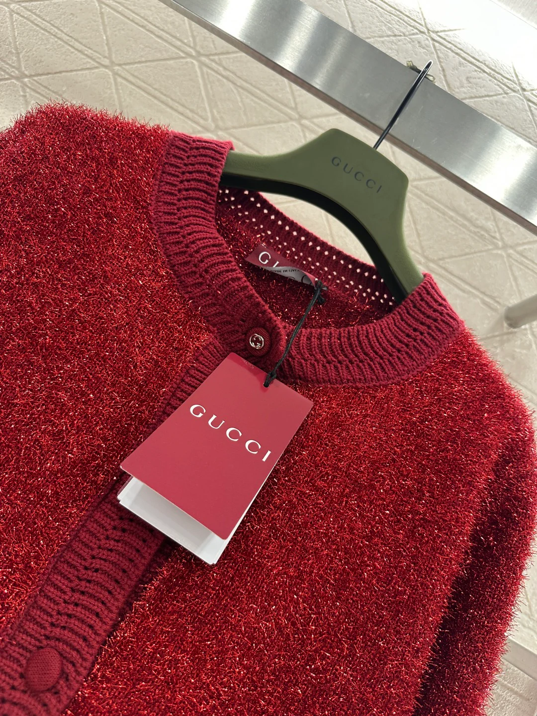 Gucc 26ss bling knit cardigan