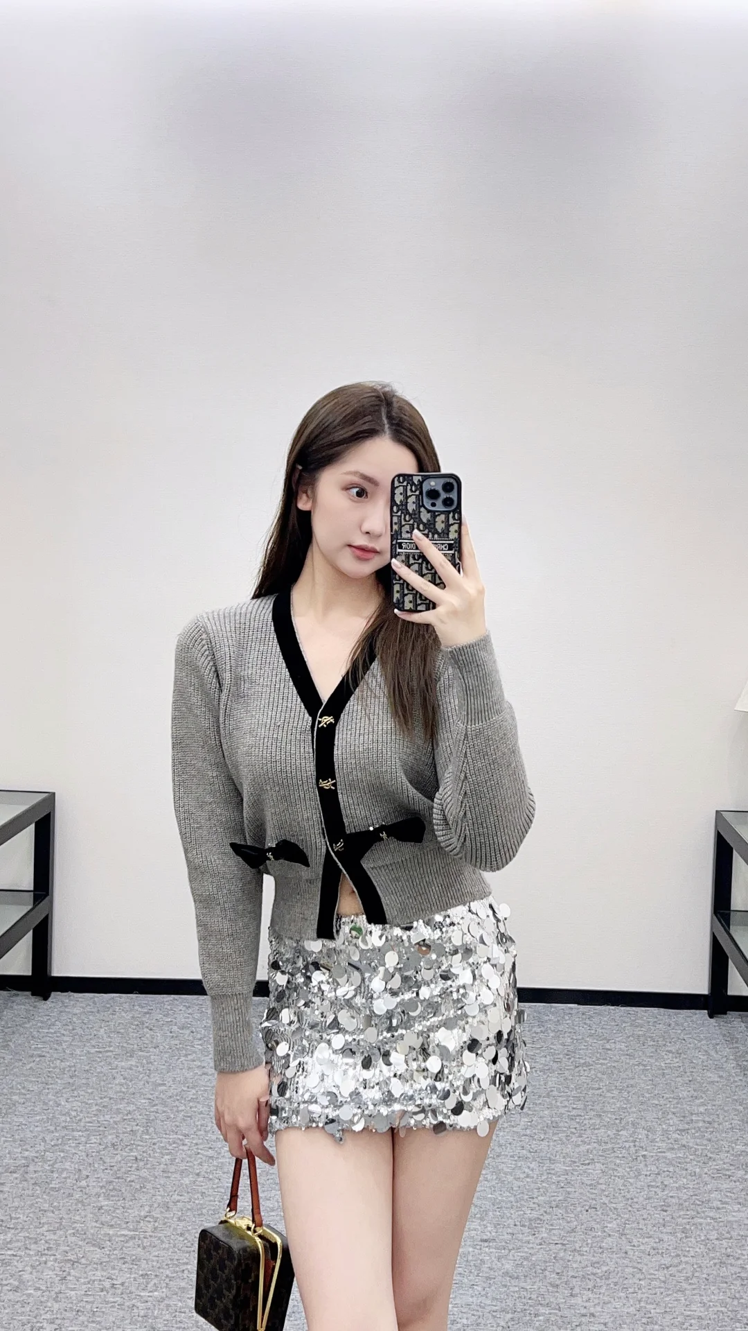 Saint 25fw bow knit cardiagn