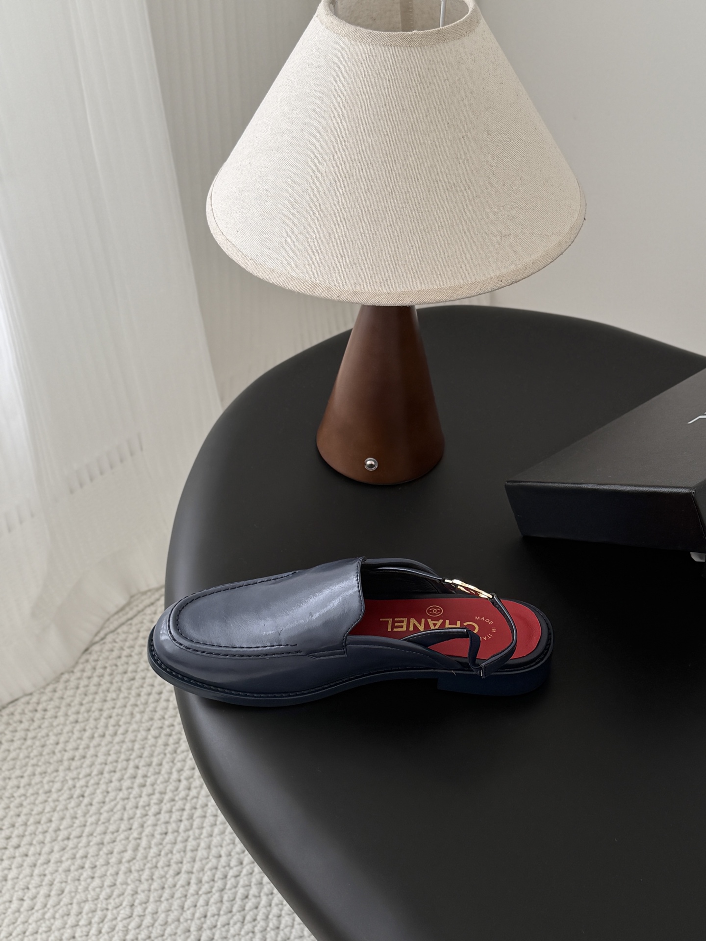 Chan 26ss slingblack loafers