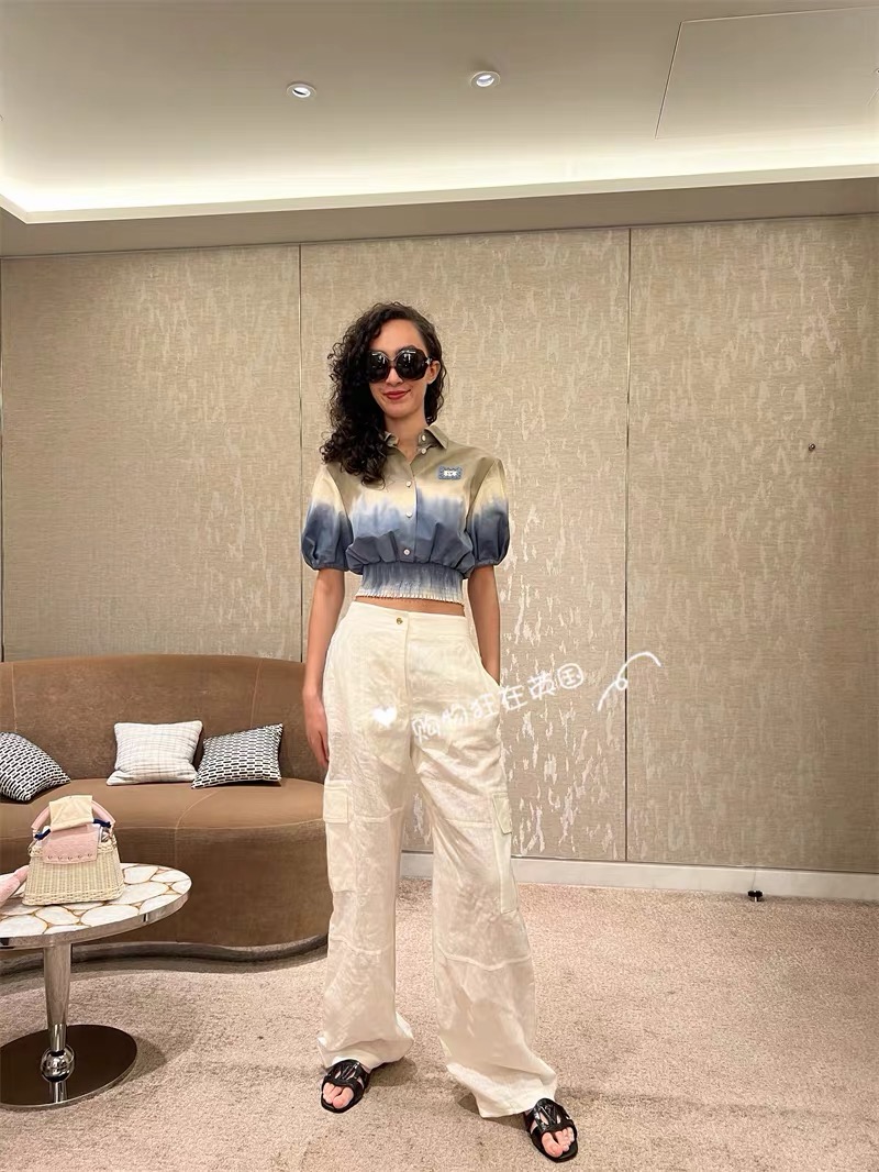 Loui 26ss gradient cropped shirt