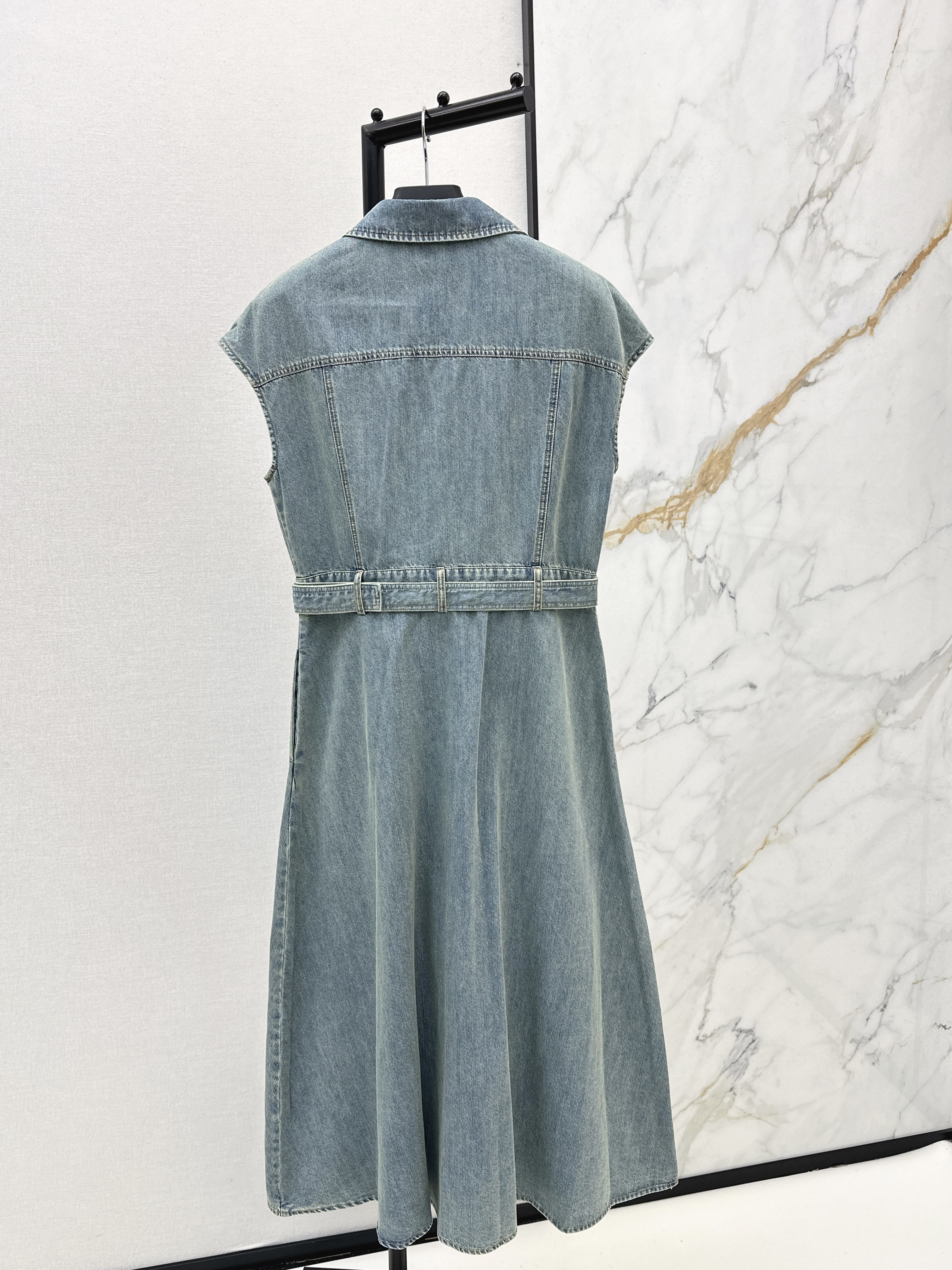 Pra 26ss denim sleeveless dress