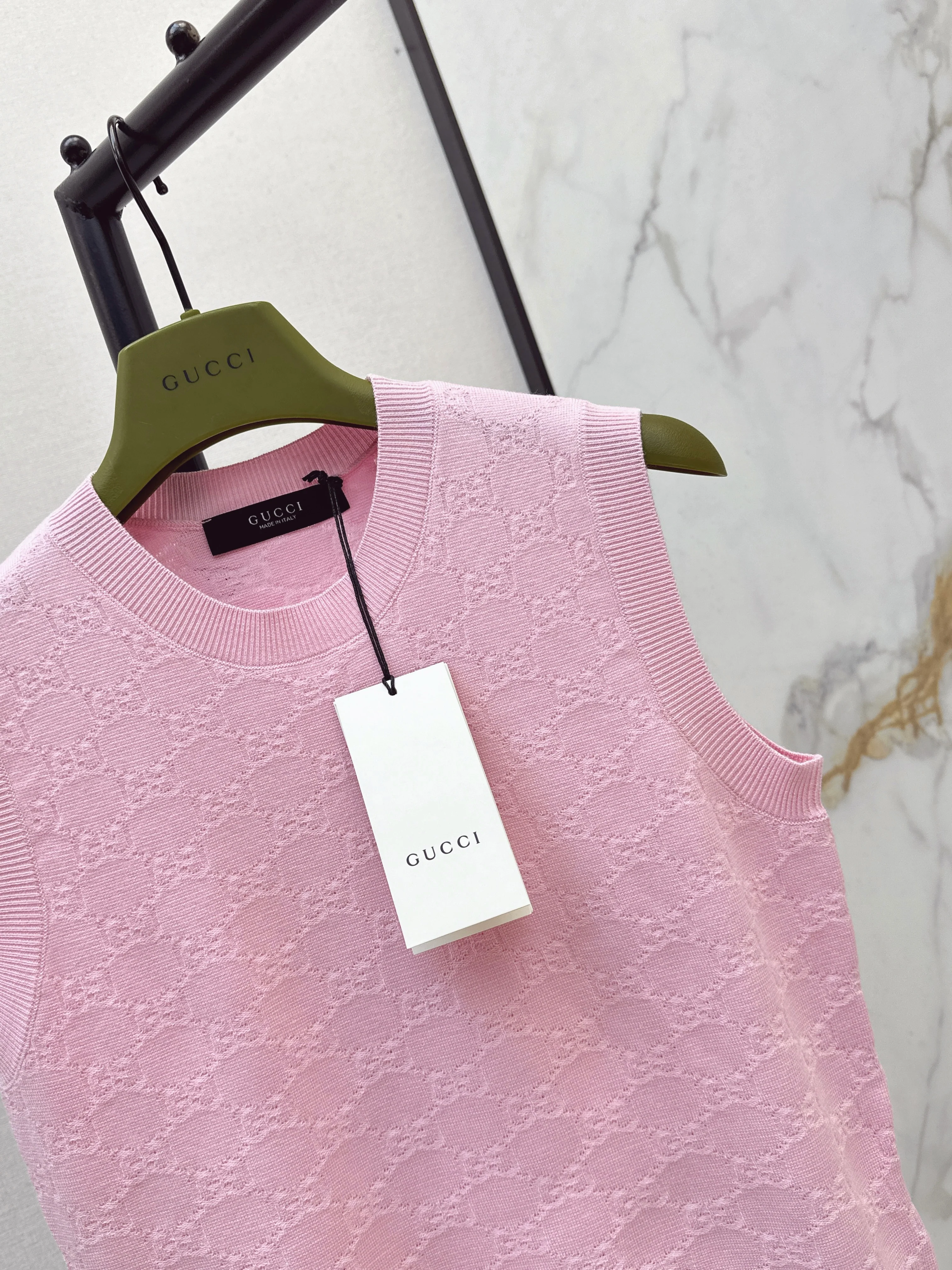 Gucc 26ss jacquard knitted vest