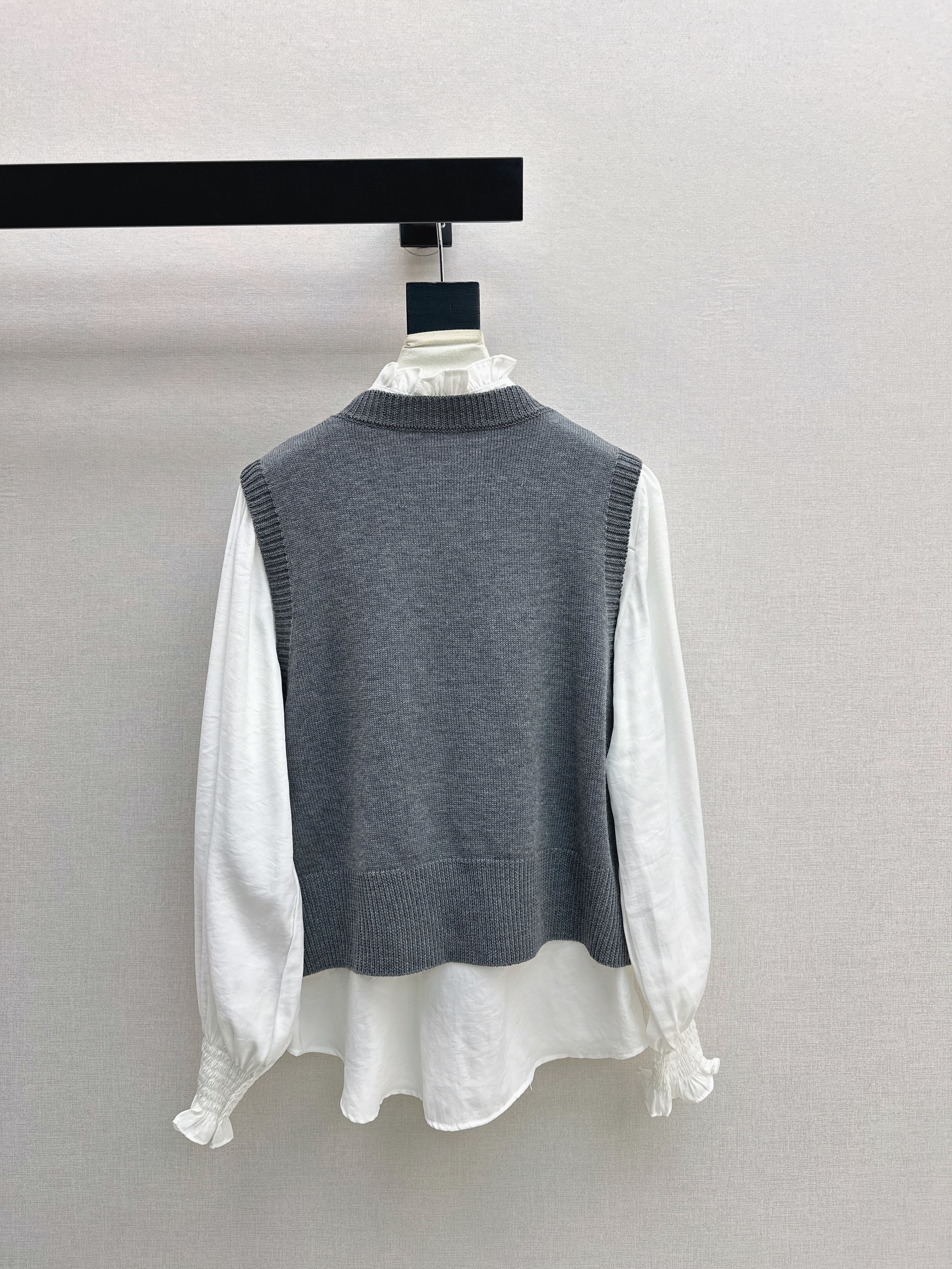 Chan 26ss elegant shirts knit vest
