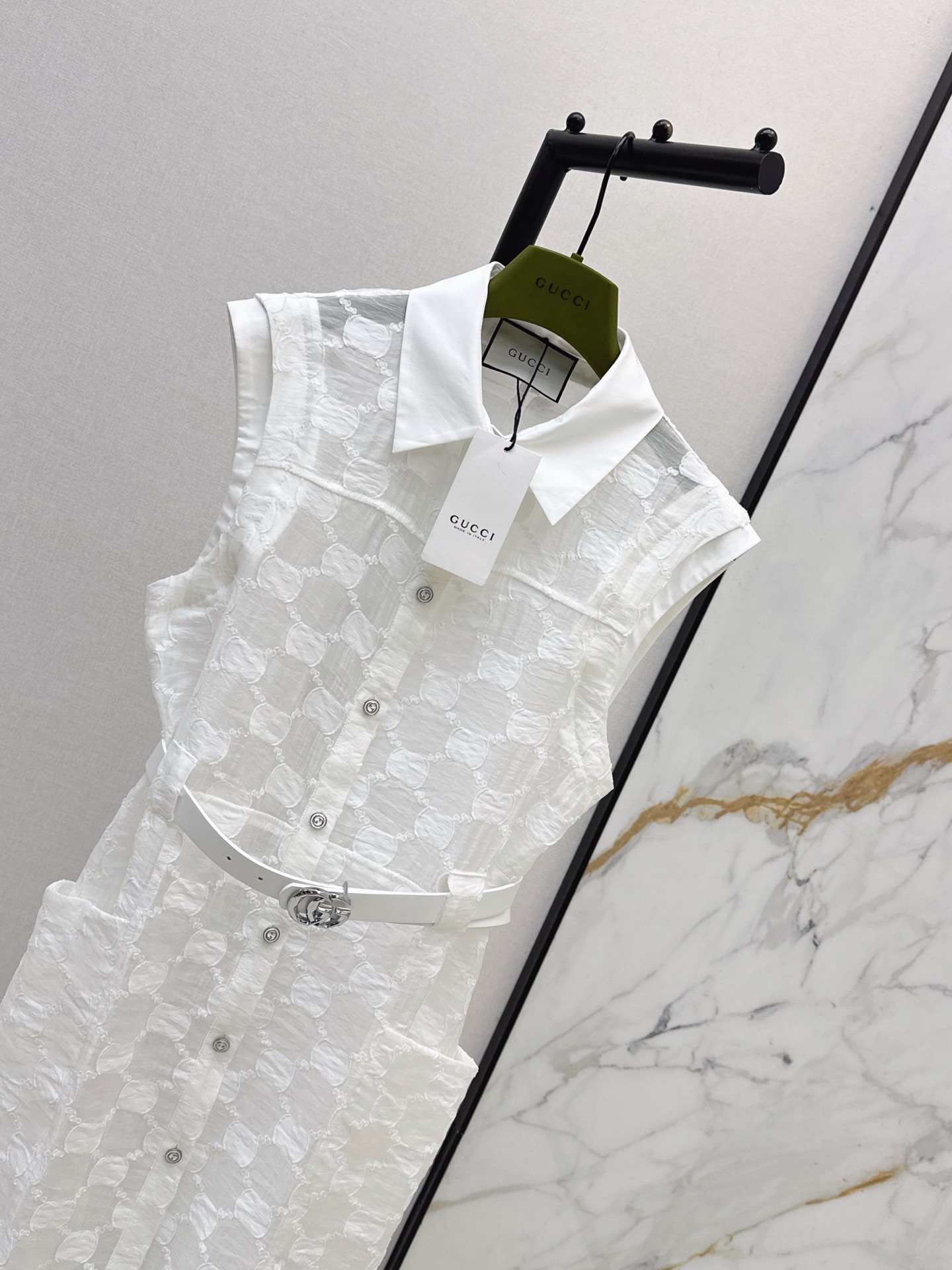 Guc 26ss sleeveless jacquard dress