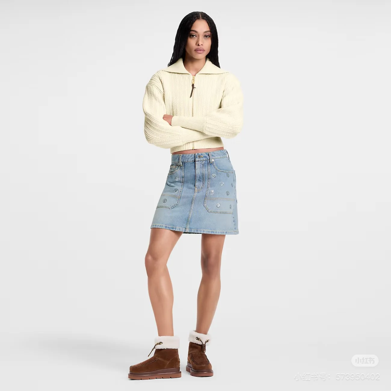 Louis 25fw zip-up knit jacket