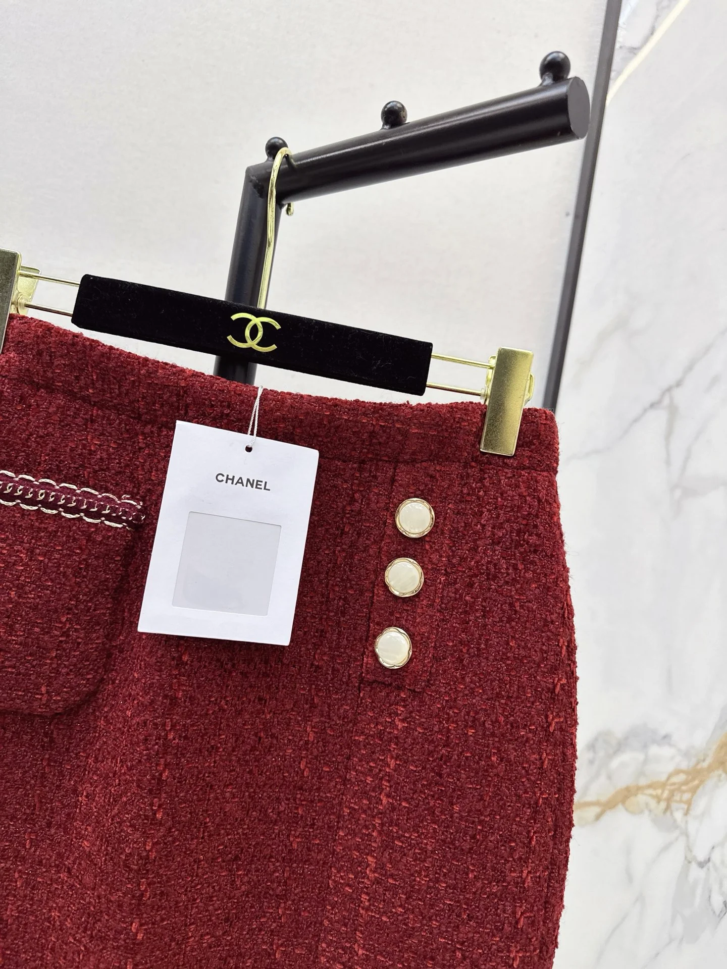 Chan 25fw woven A-line skirt