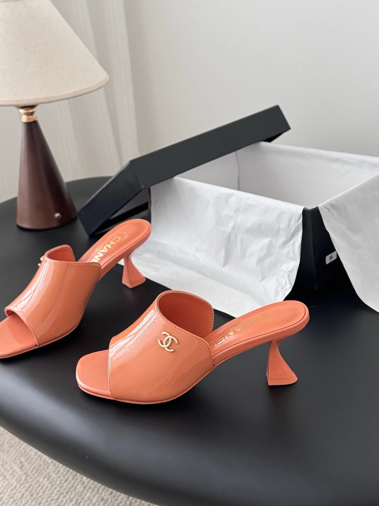 Chan 25fw kitten slides sandals