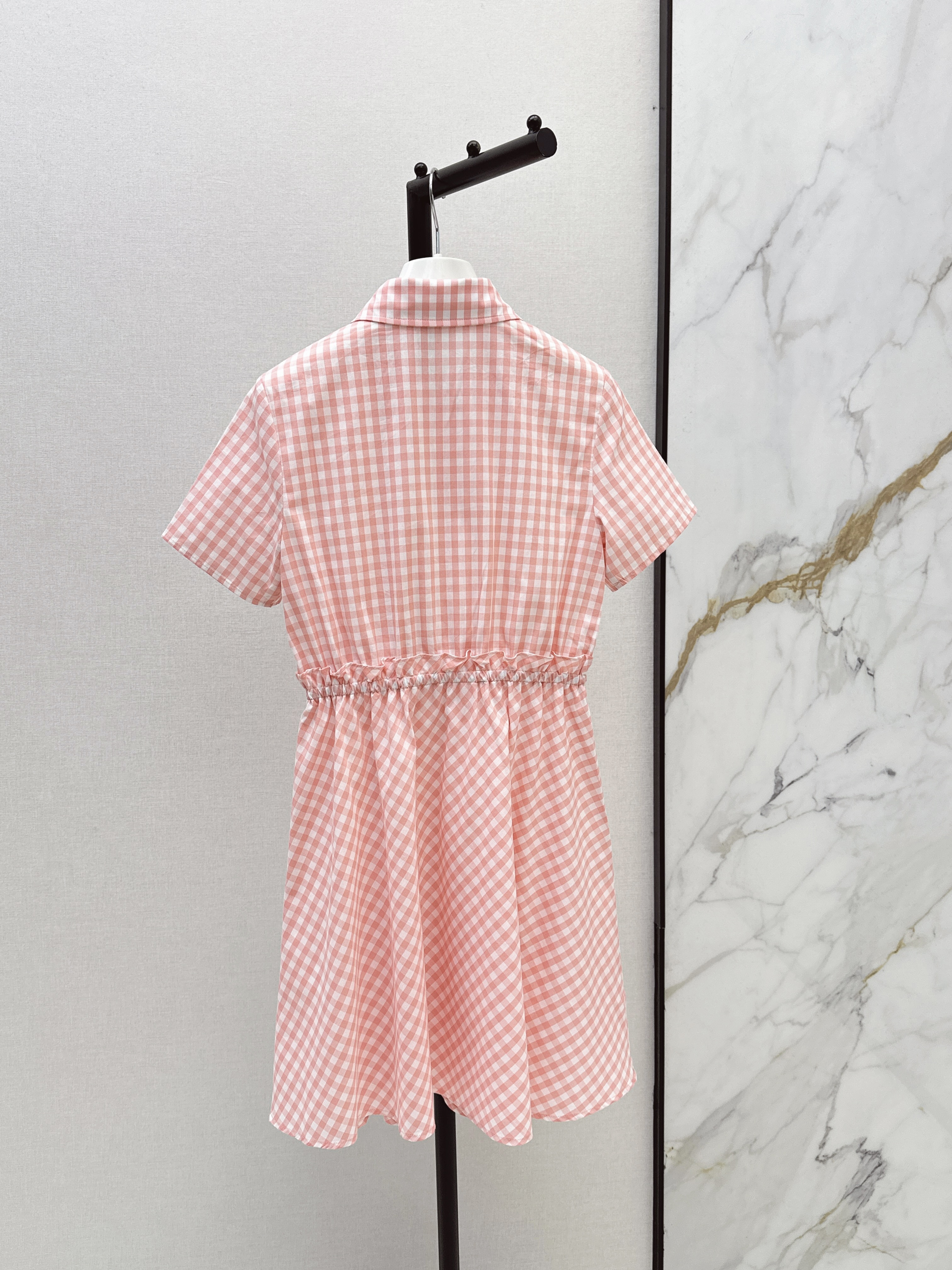 Loe 26ss check shirt dress