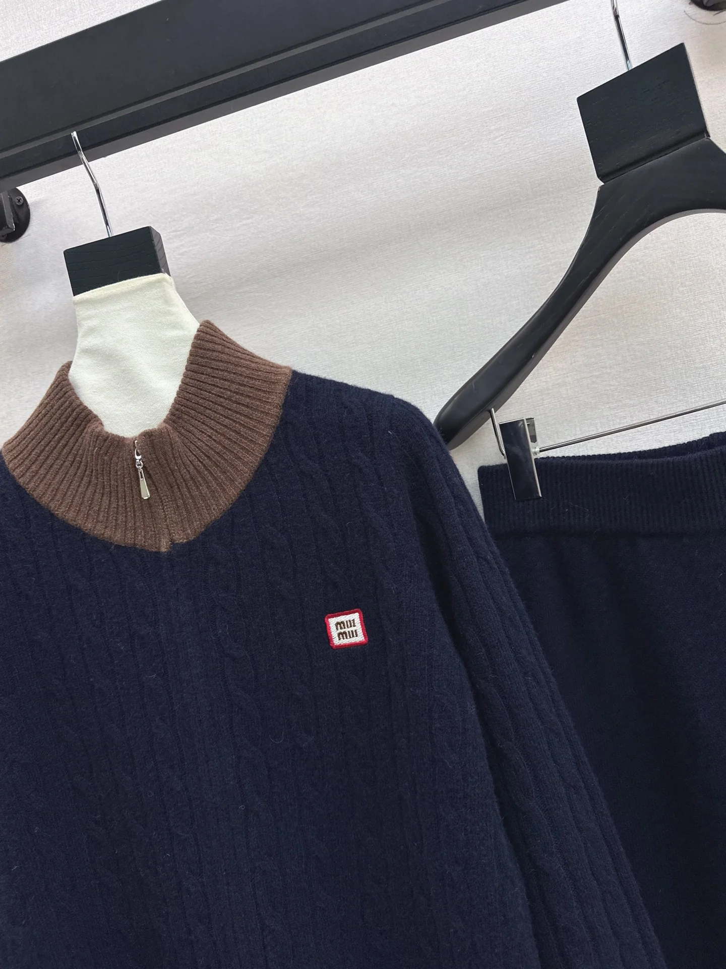 Miu 25fw wool cardigan +wide pants outfit sets