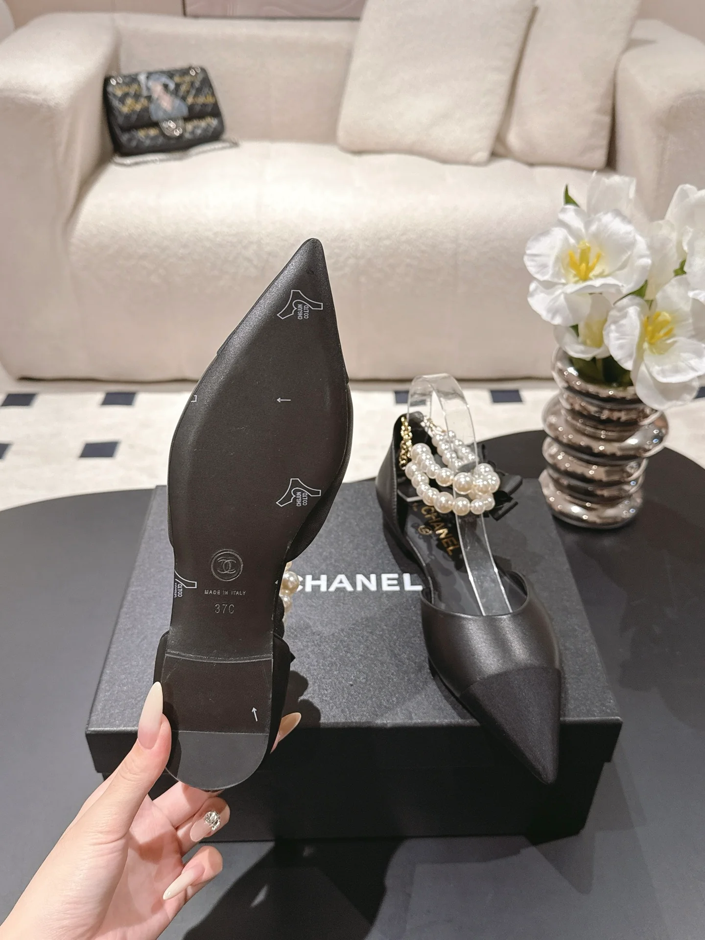 Chan 25fw slingback flats
