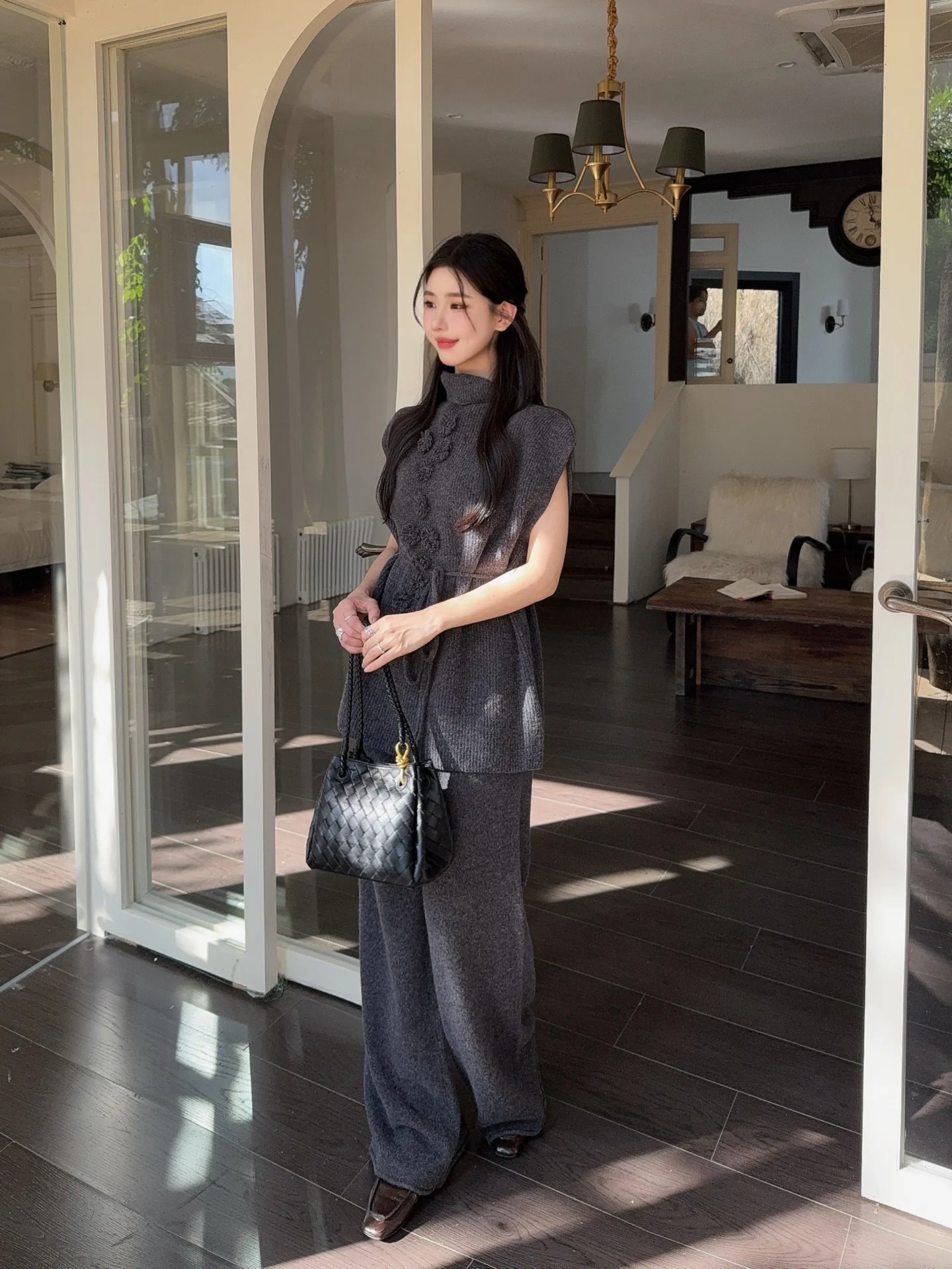 Chan 25fw sleeveless sweater pants set