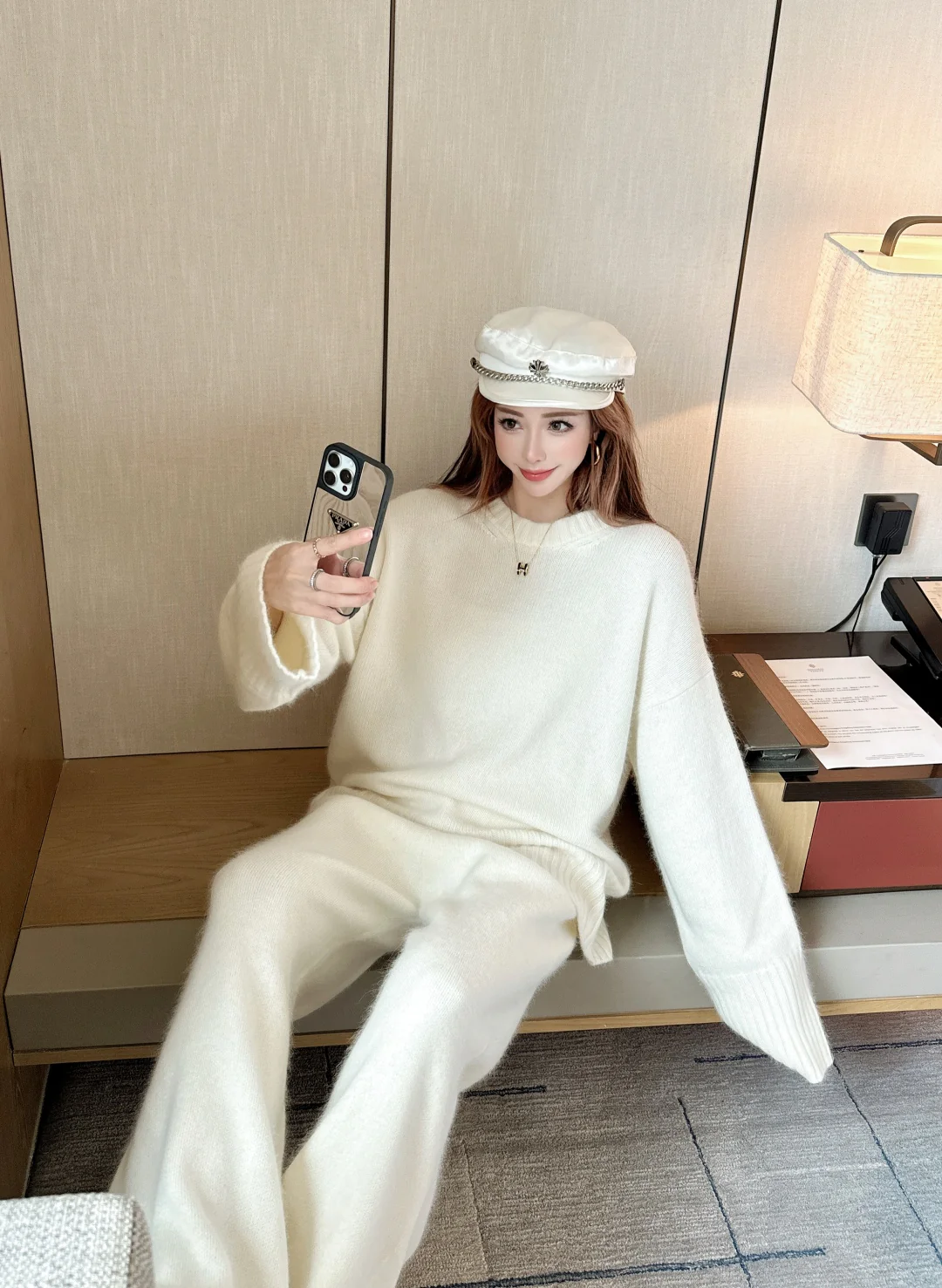 Brun 25fw knit sweater pants set