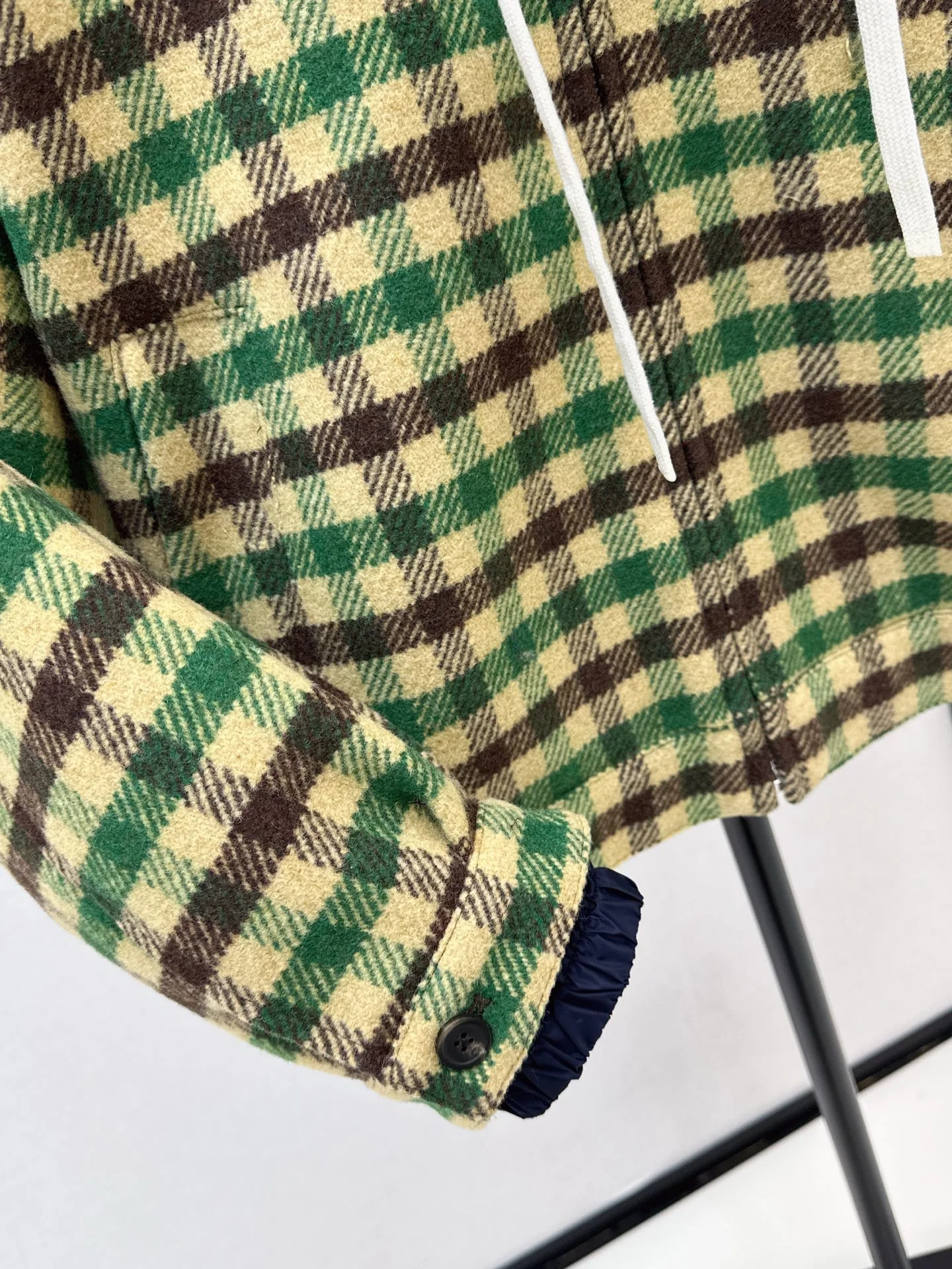 Miu 25fw hooded plaid jacket
