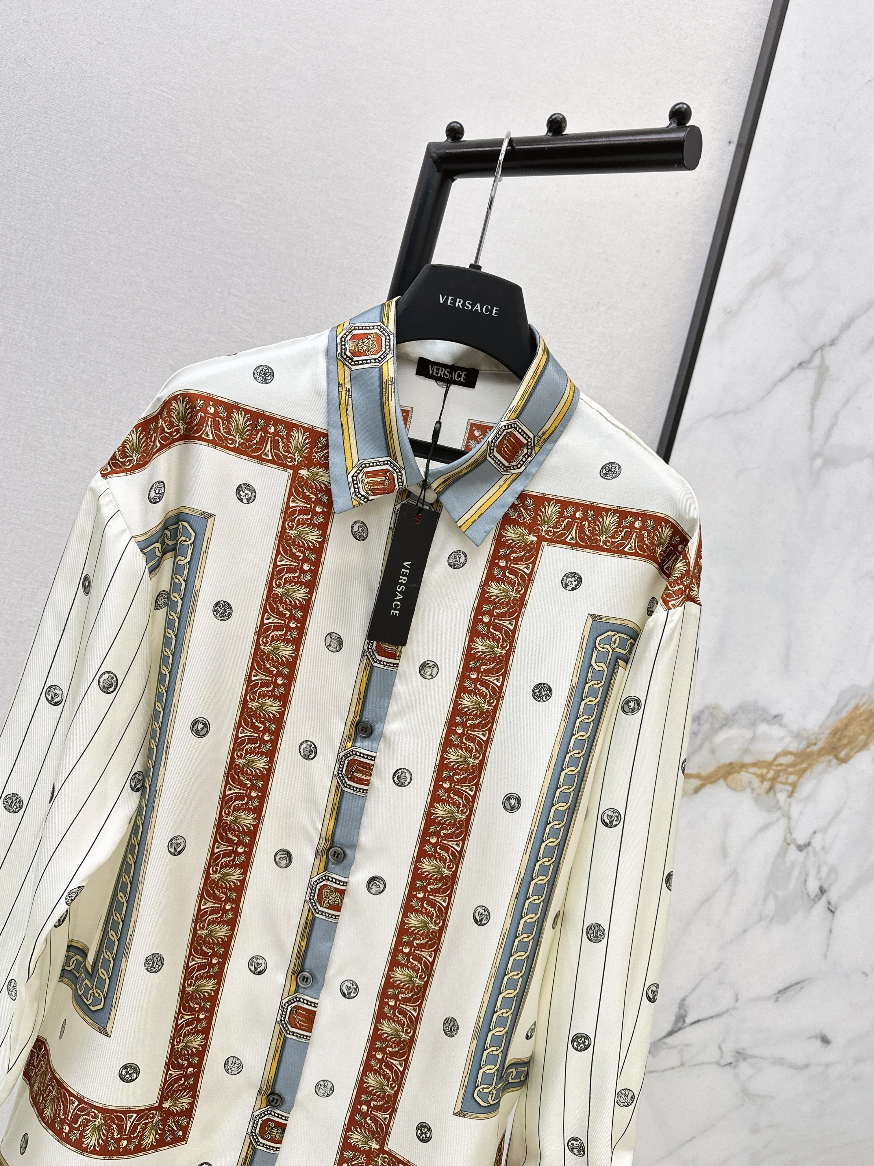 Ver 26ss print silk shirt