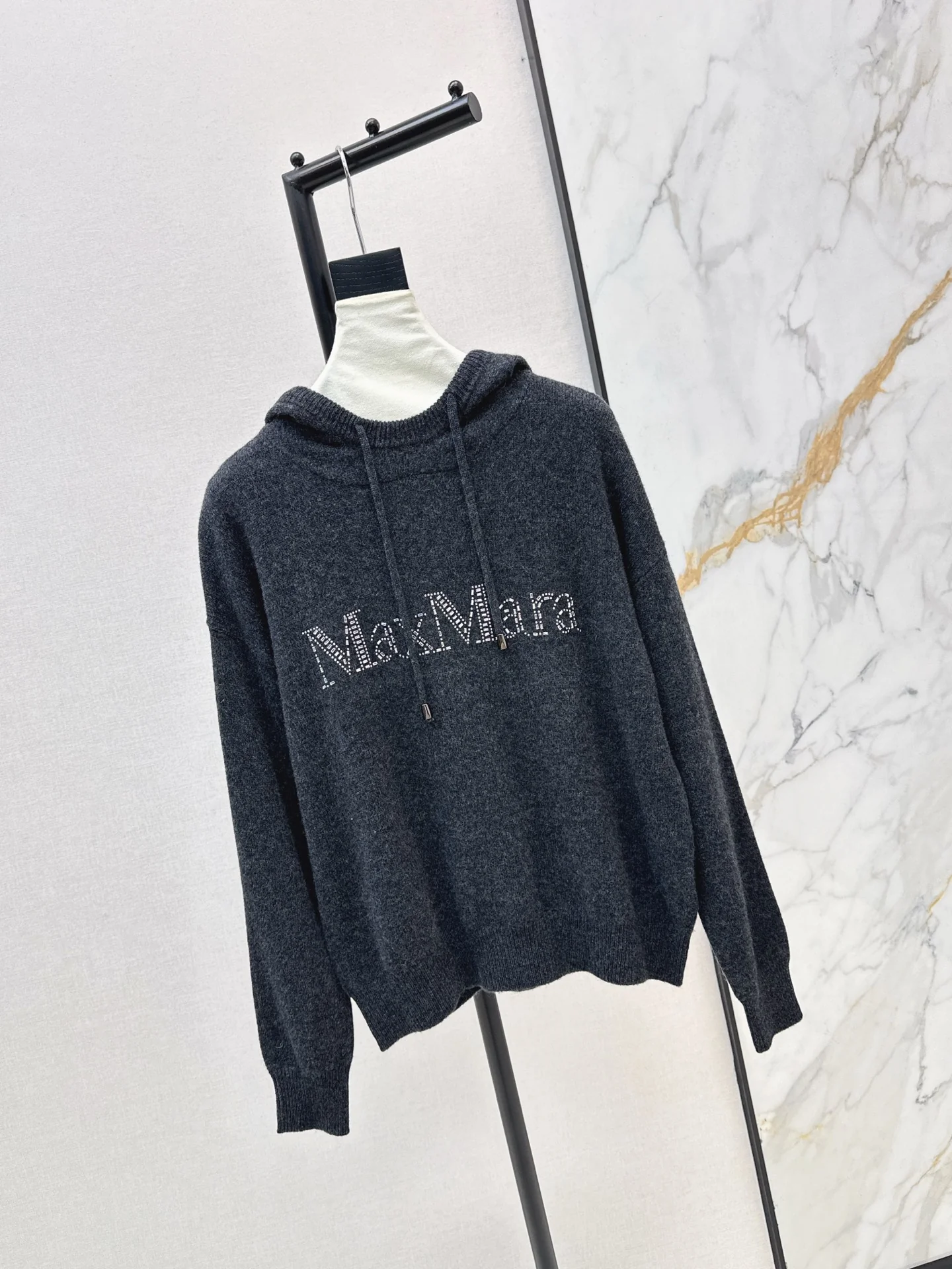 Max 26ss rhinestone hooded sweater