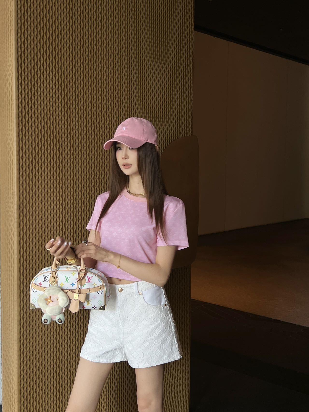 Loui 26ss cropped print t-shirt