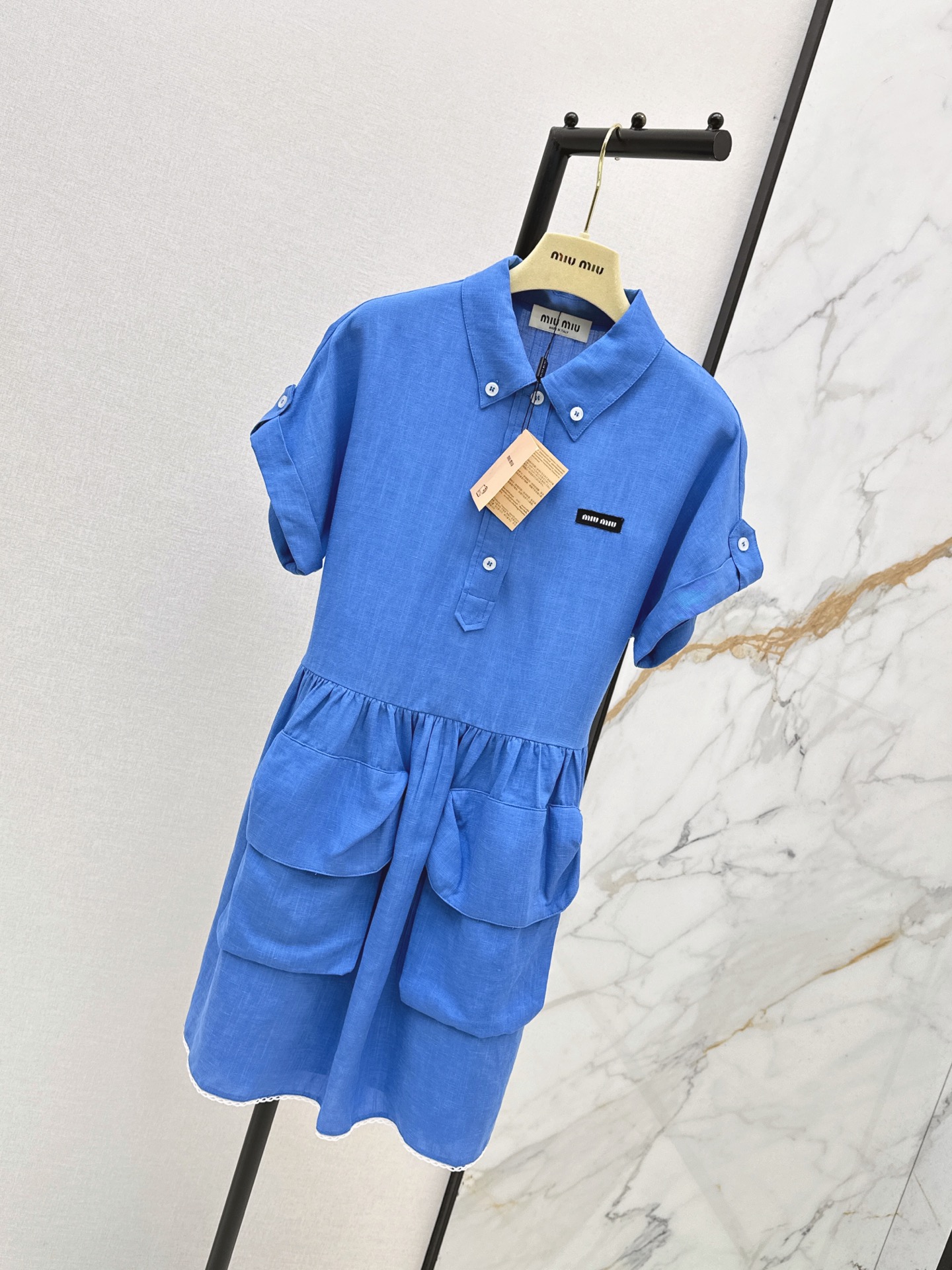 Miu 26ss cargo pocket shirt dress