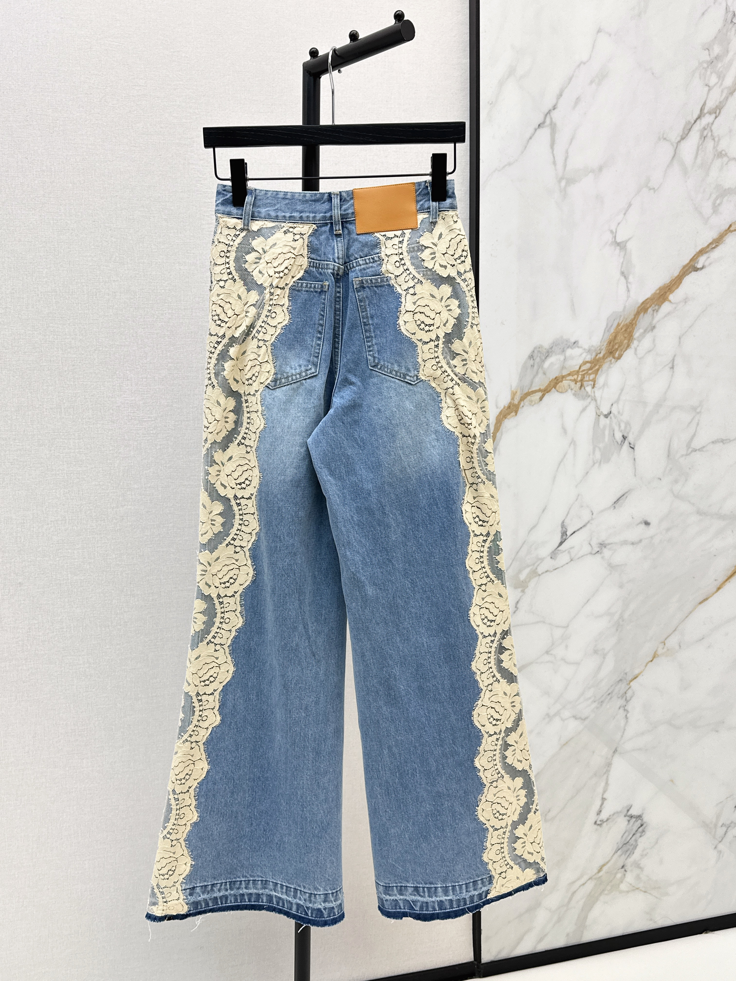 Dolc 26ss lace contract wide-leg pants