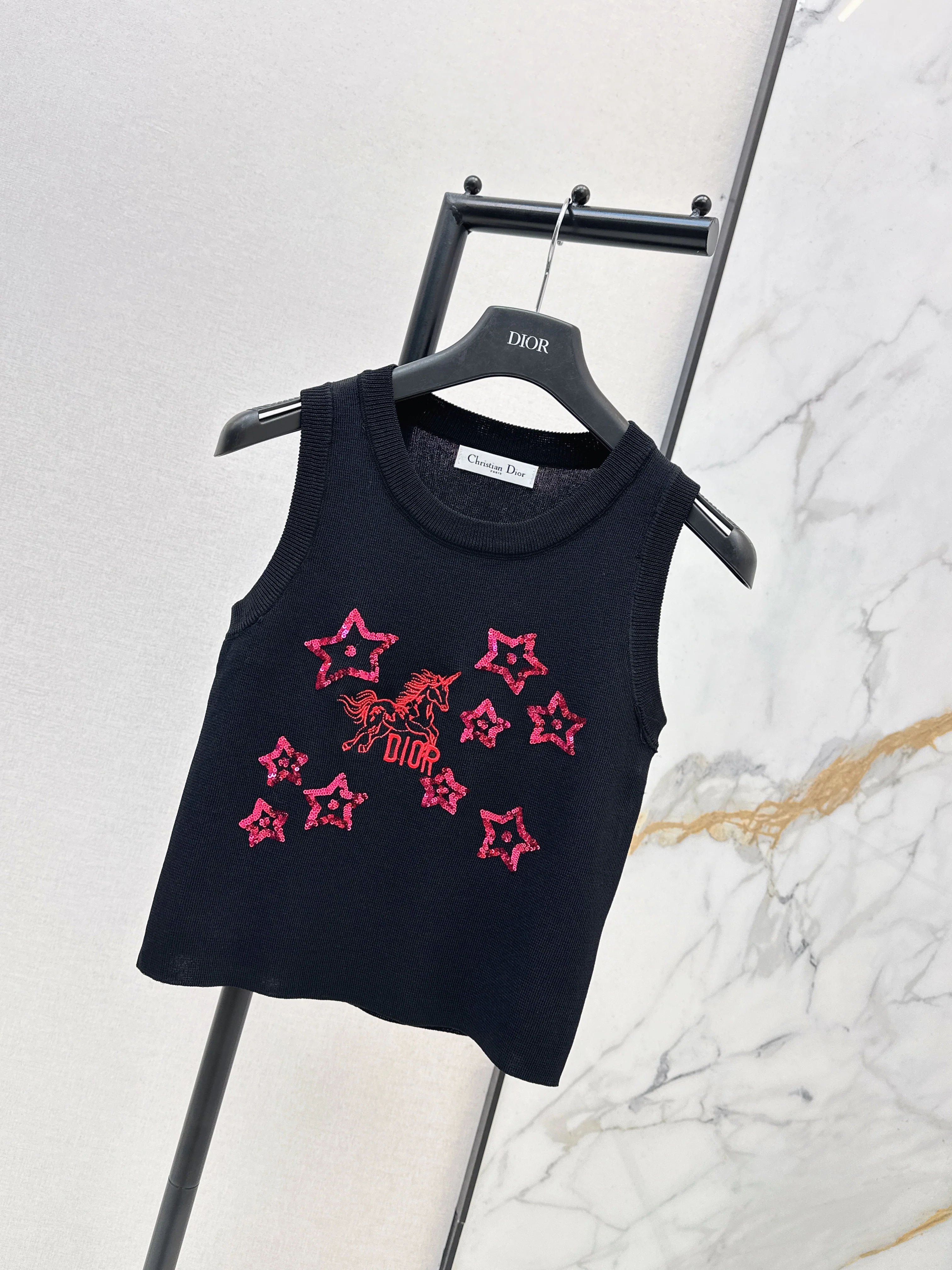 CD 26ss embroidery knitted vest