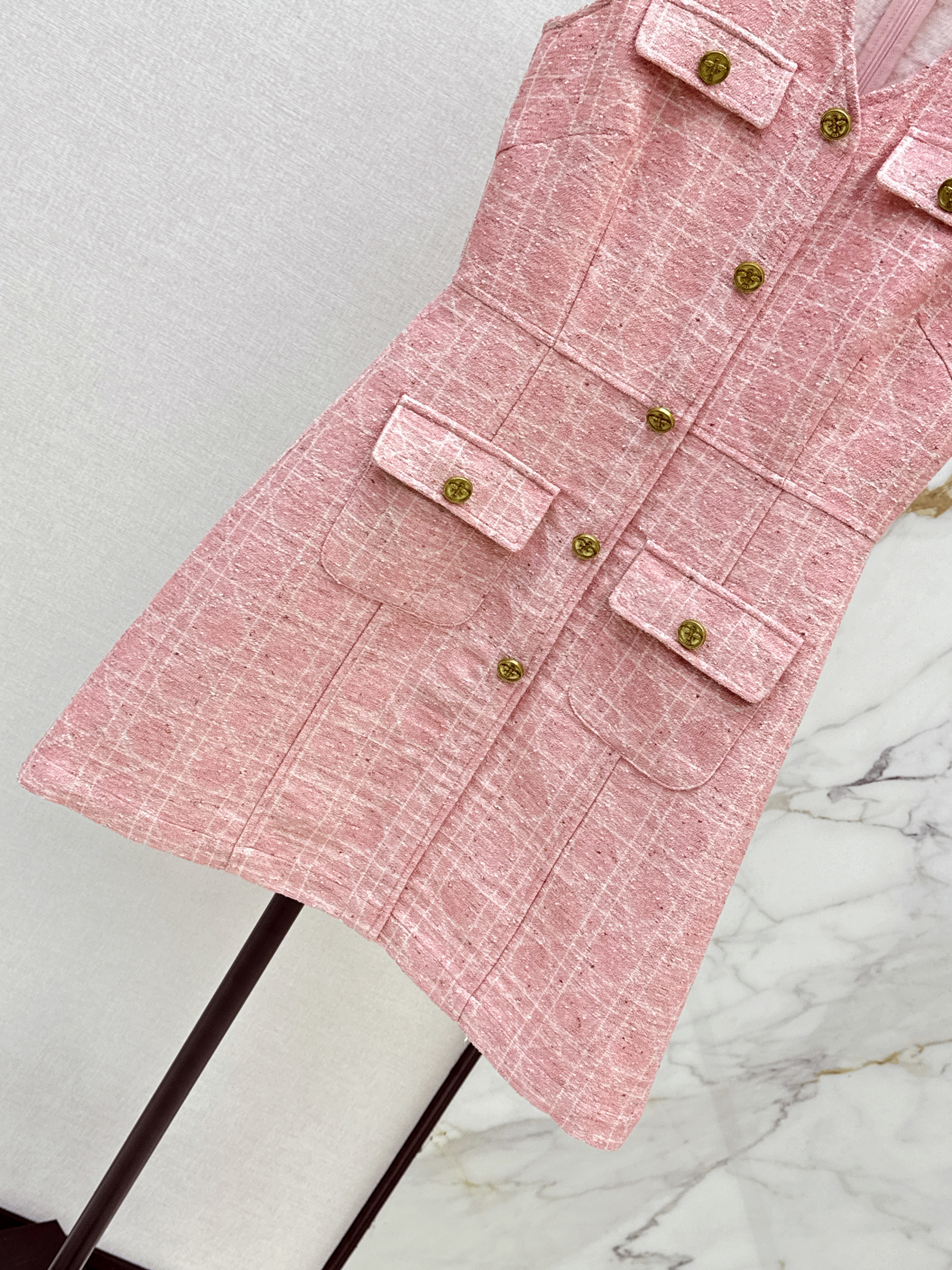 CD 26ss check sleeveless dress
