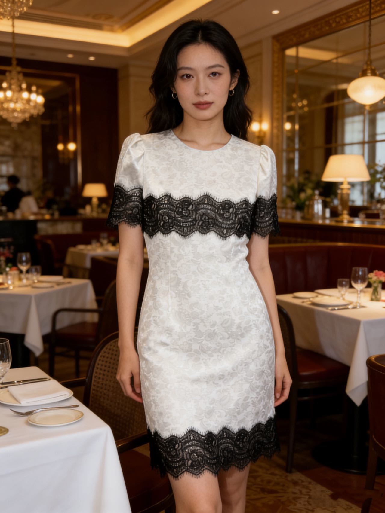 Valen 26ss contract lace dress