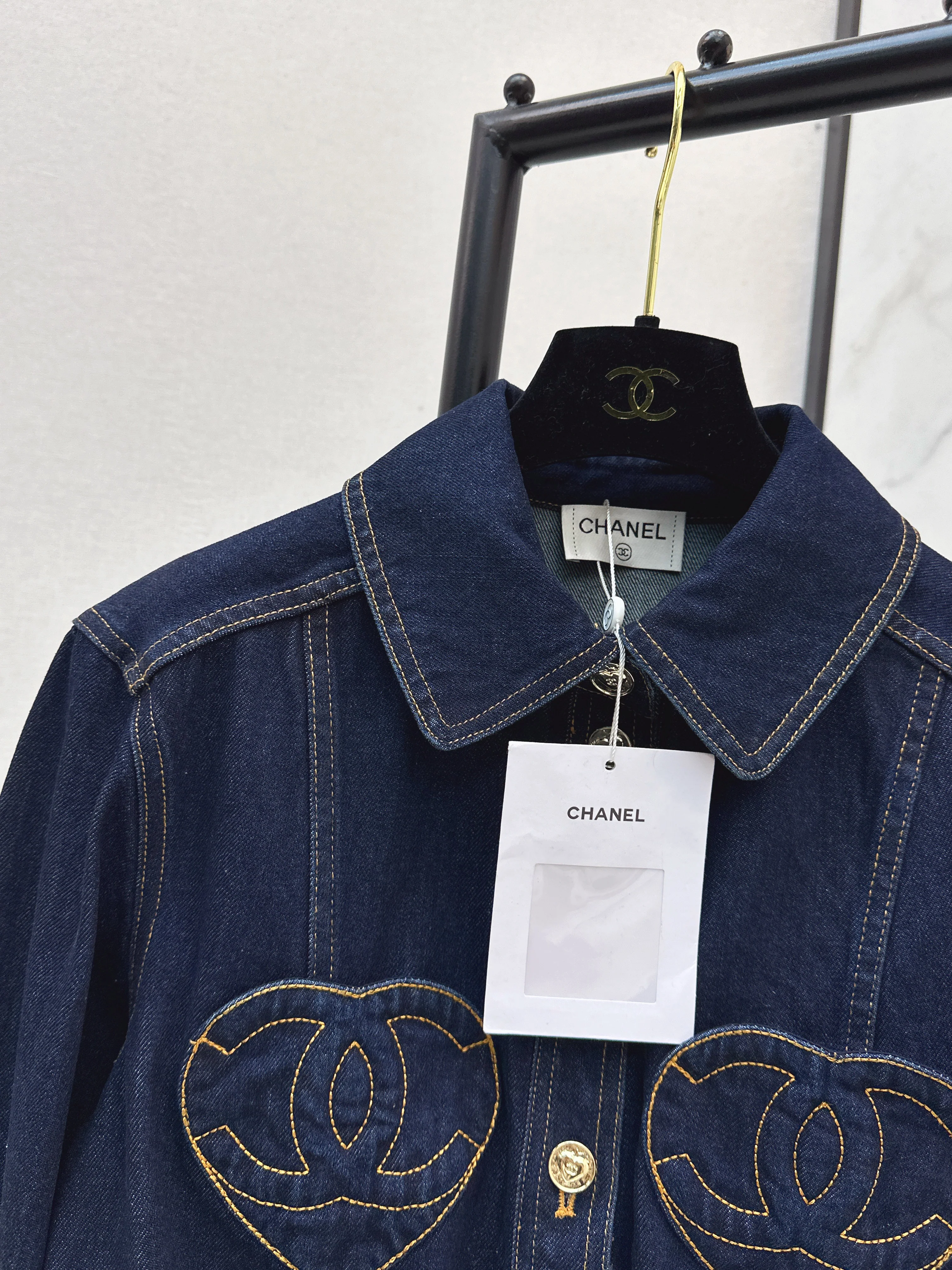 Chan 26ss heart denim jacket
