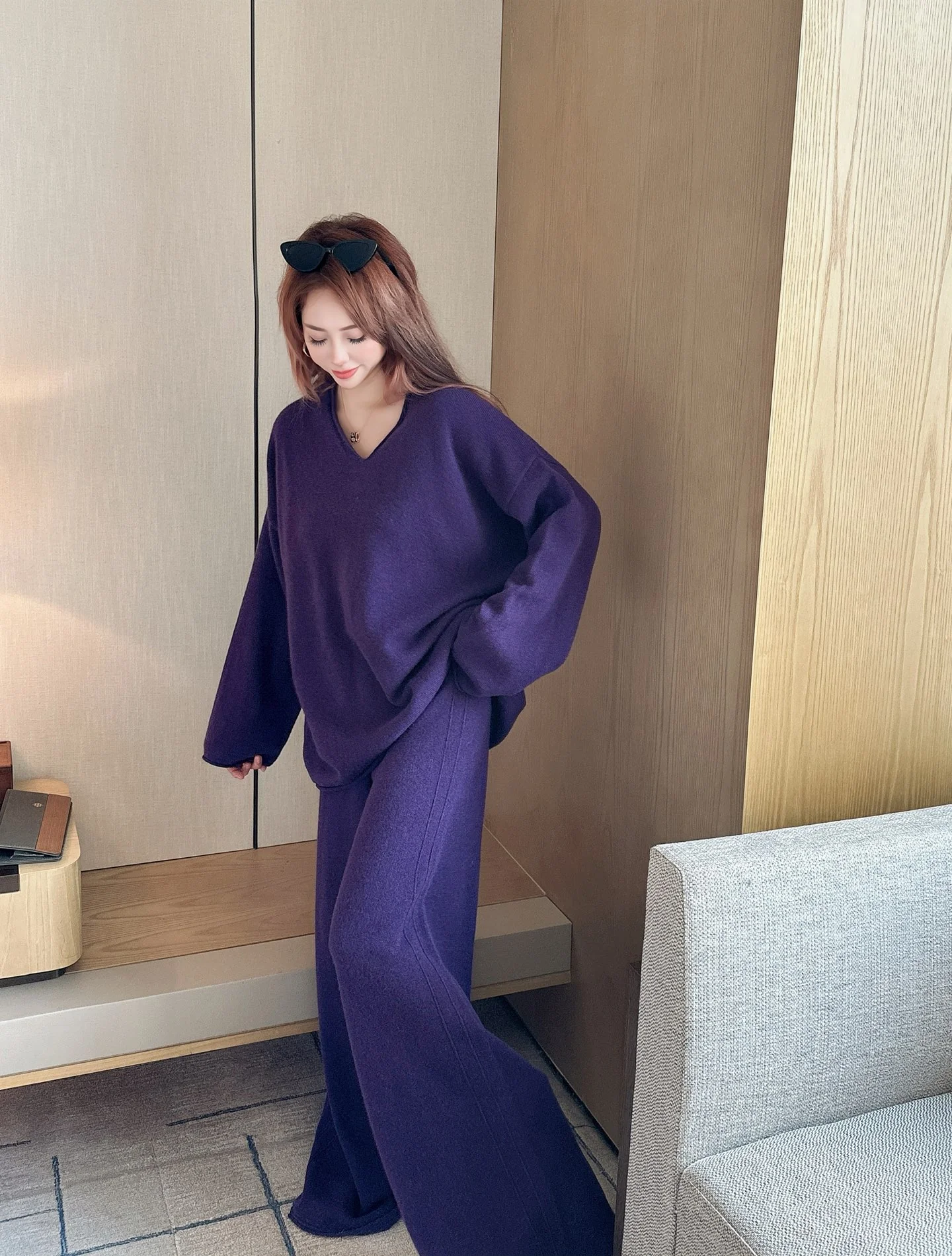 Row 25fw knit sweater pants set