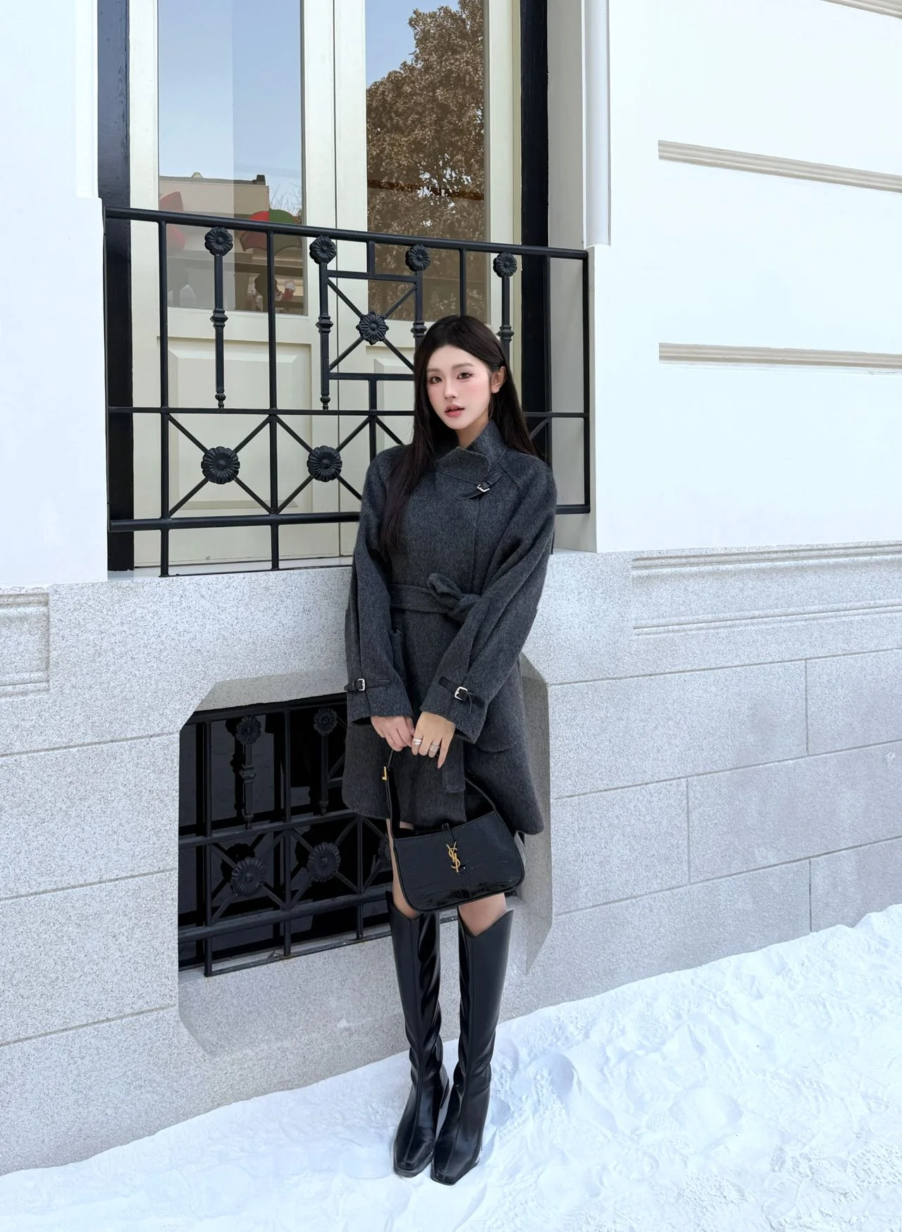 Her 25fw woolen belted overcoats