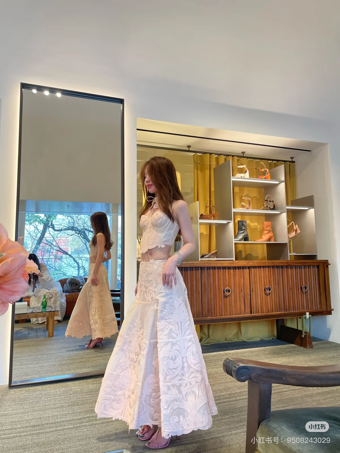 Zimm 26ss lace embroidery skirt