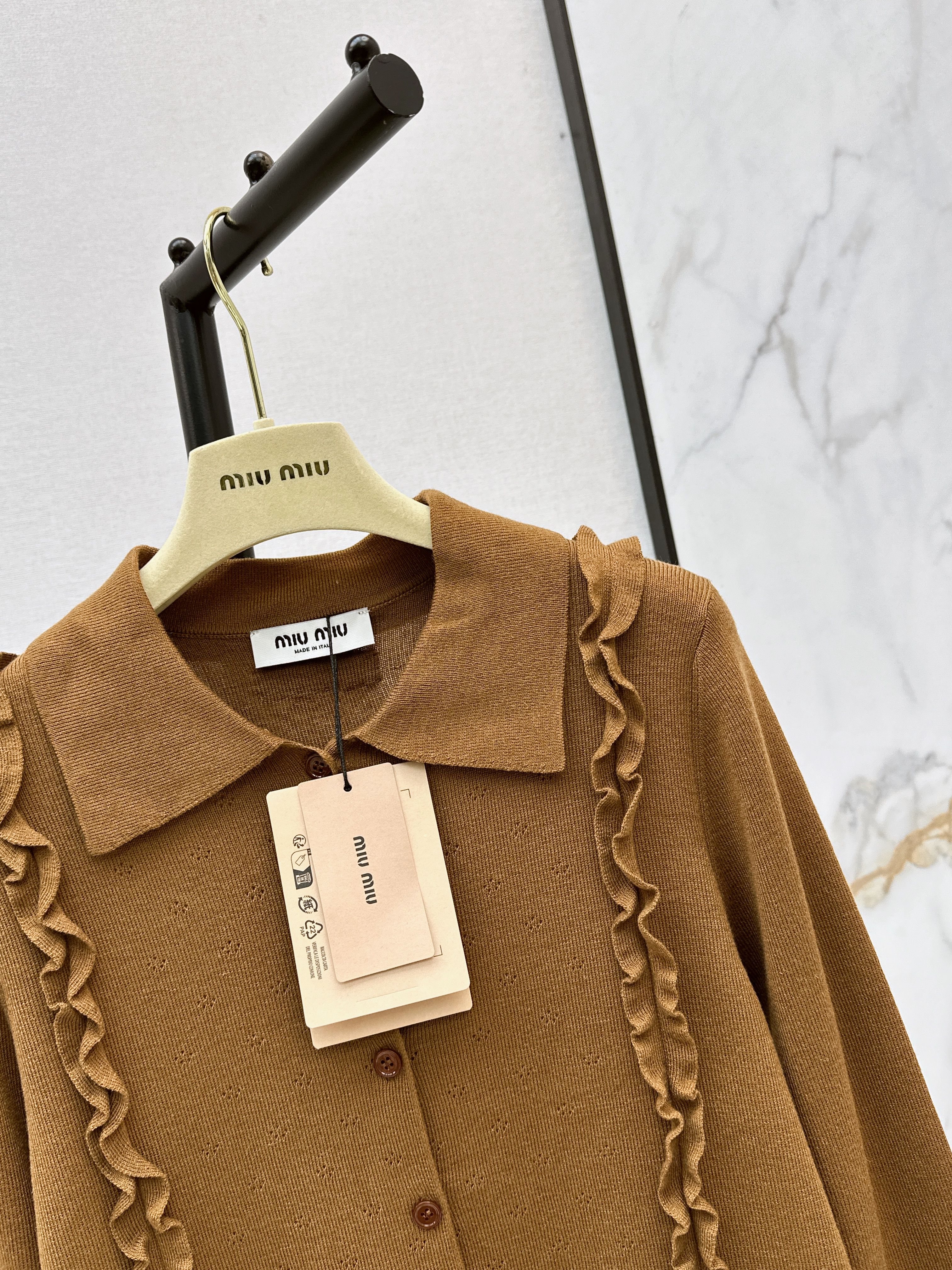 Miu 26ss ruffle cardigan